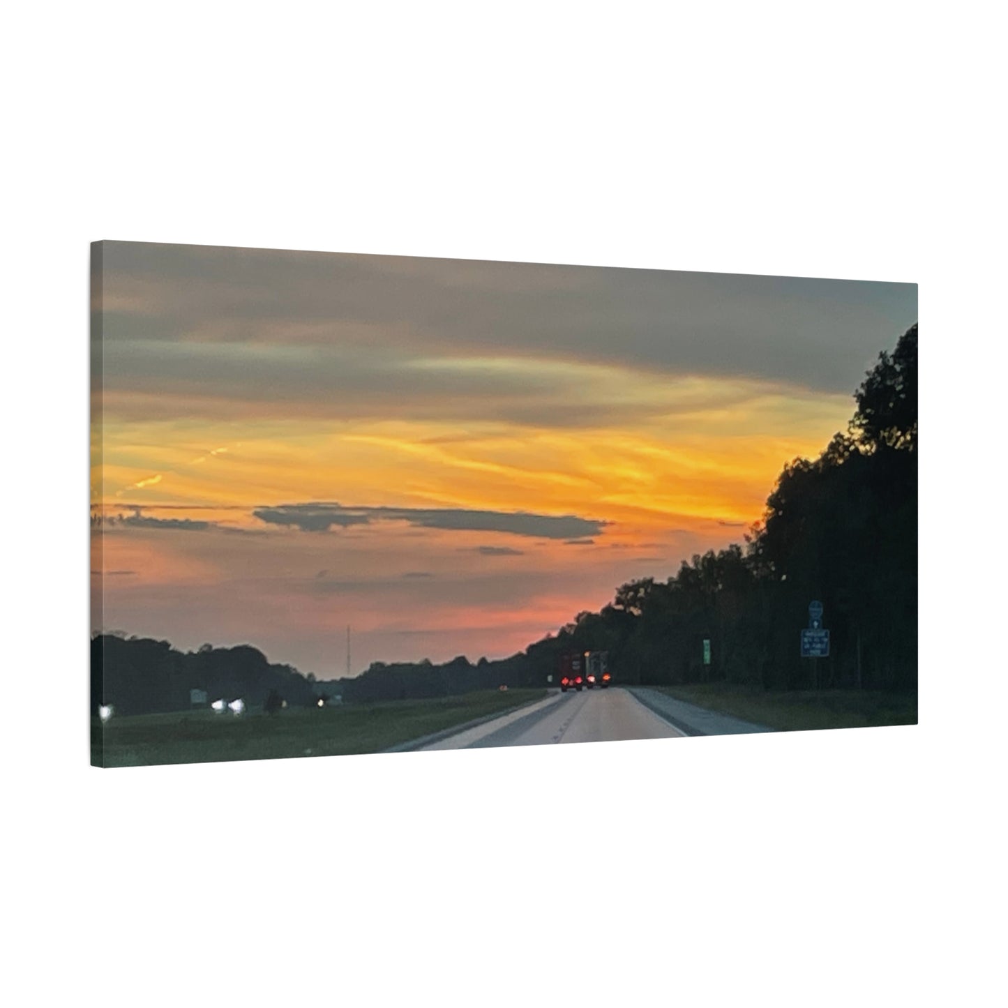 Sunset Roadway Canvas Print - Matte Stretched Artwork