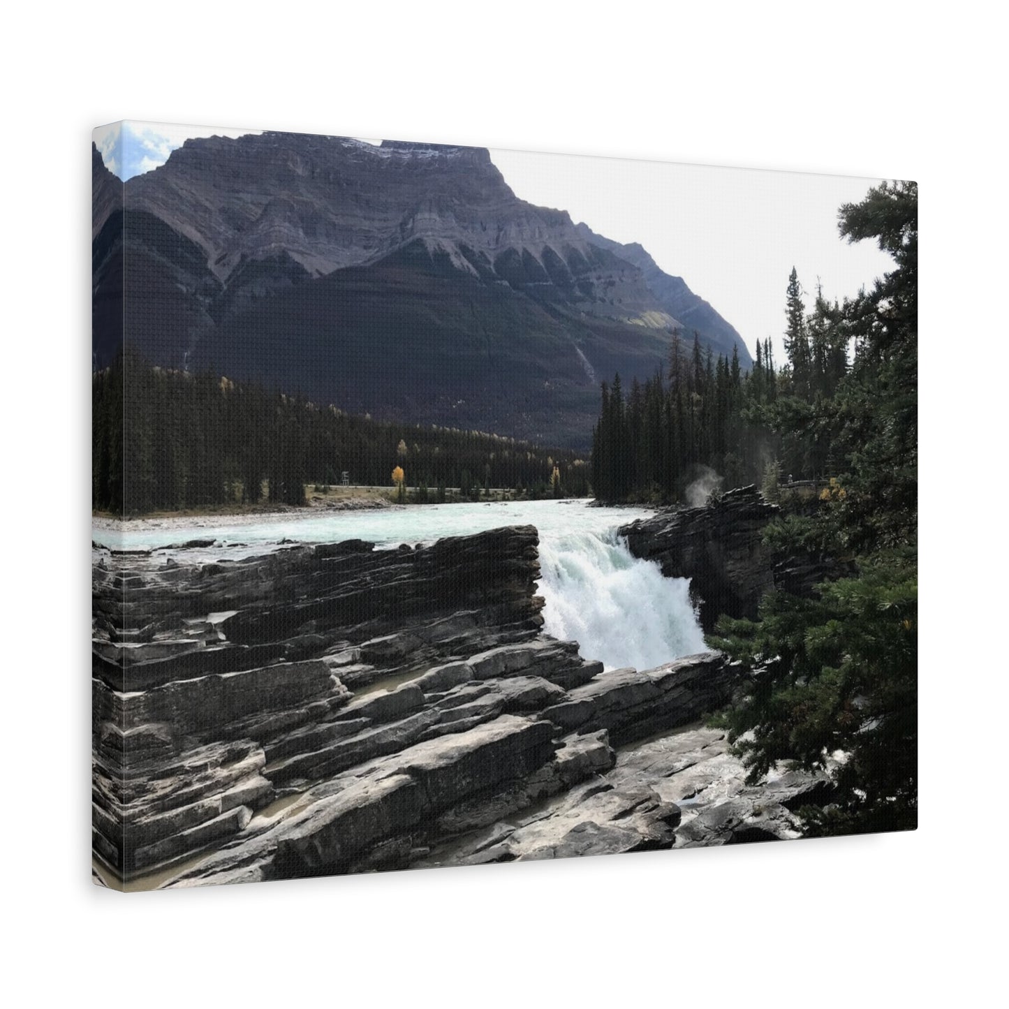 Mountain Waterfall Canvas Art - Stretched Wall Decor for Nature Lovers