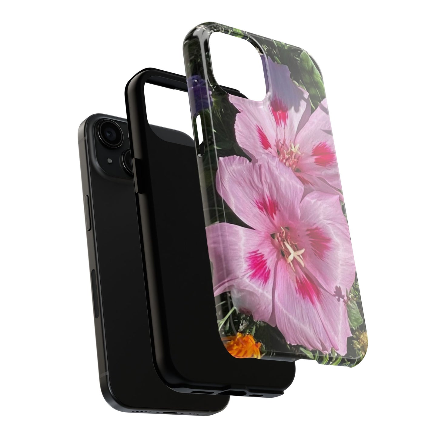 Vibrant Floral Tough Phone Case - Durable Protection with Stunning Pink Flowers