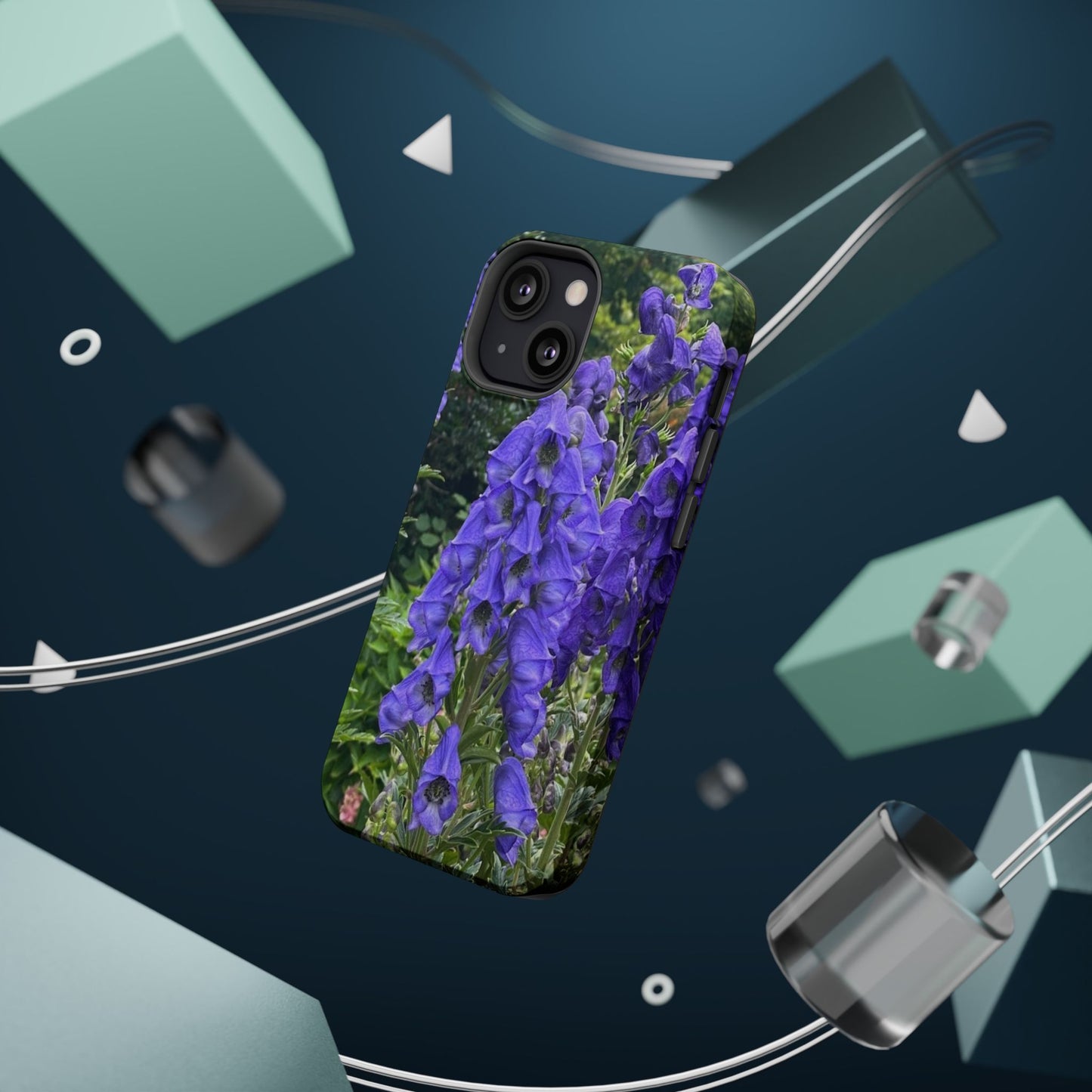 Floral Magnetic Tough Case - Vibrant Purple Flower Design for Resilience and Style