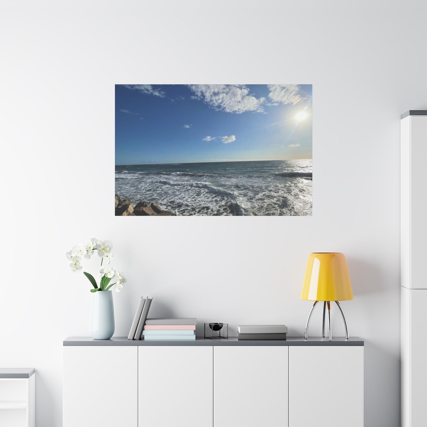 Ocean Waves Stretched Canvas Art - Serene Coastal Home Decor