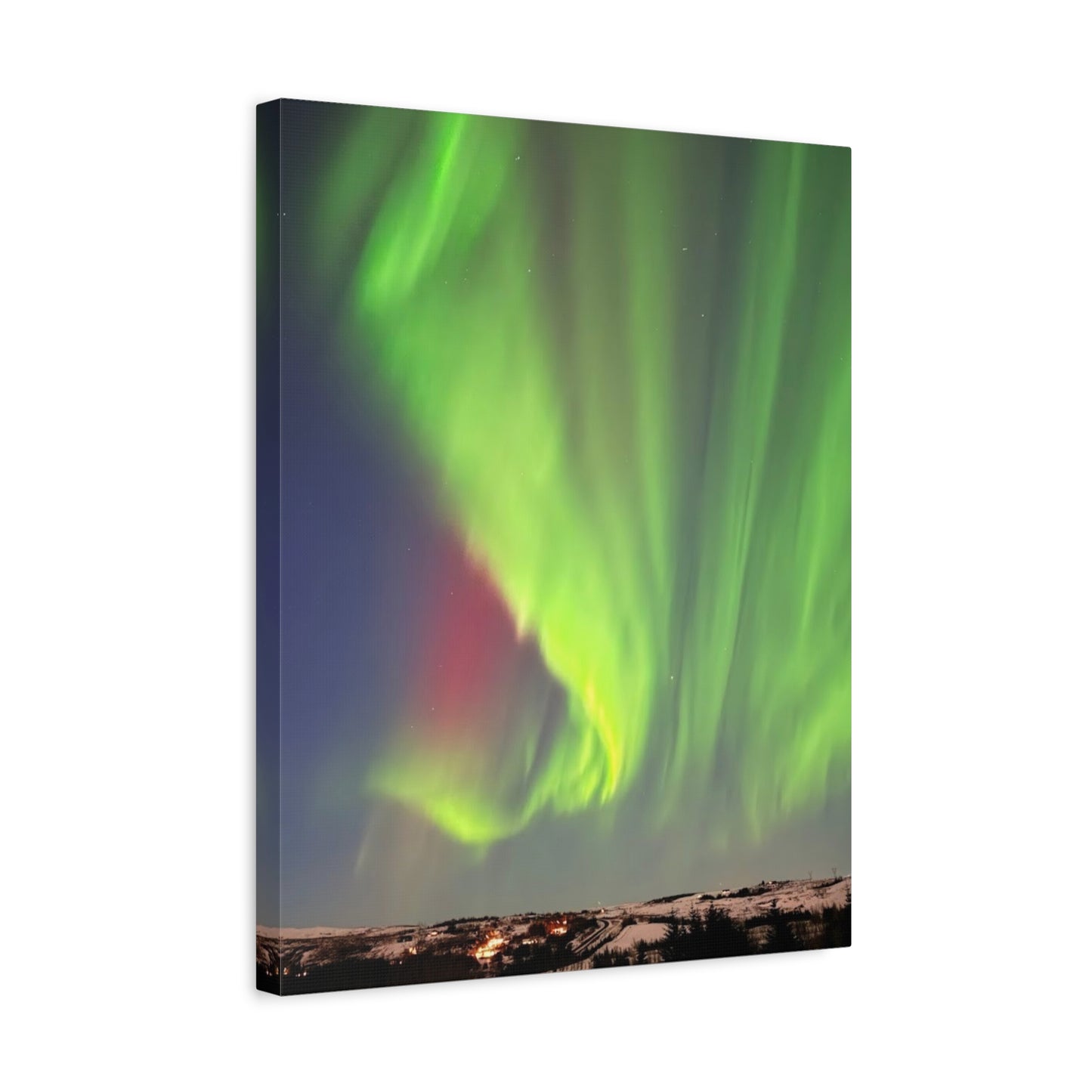 Aurora Borealis Canvas Art - Stunning Northern Lights Stretched Wall Decor Iceland