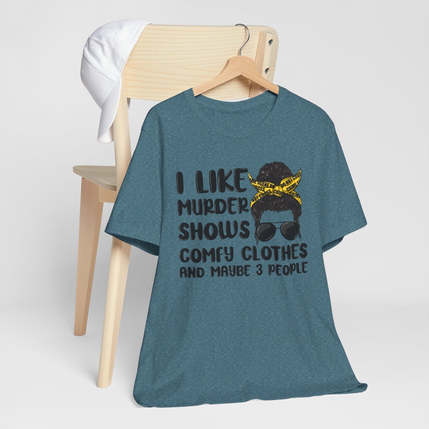 "I Like Murder Shows" Unisex Jersey Tee - Comfy Casual Shirt for True Crime Fans