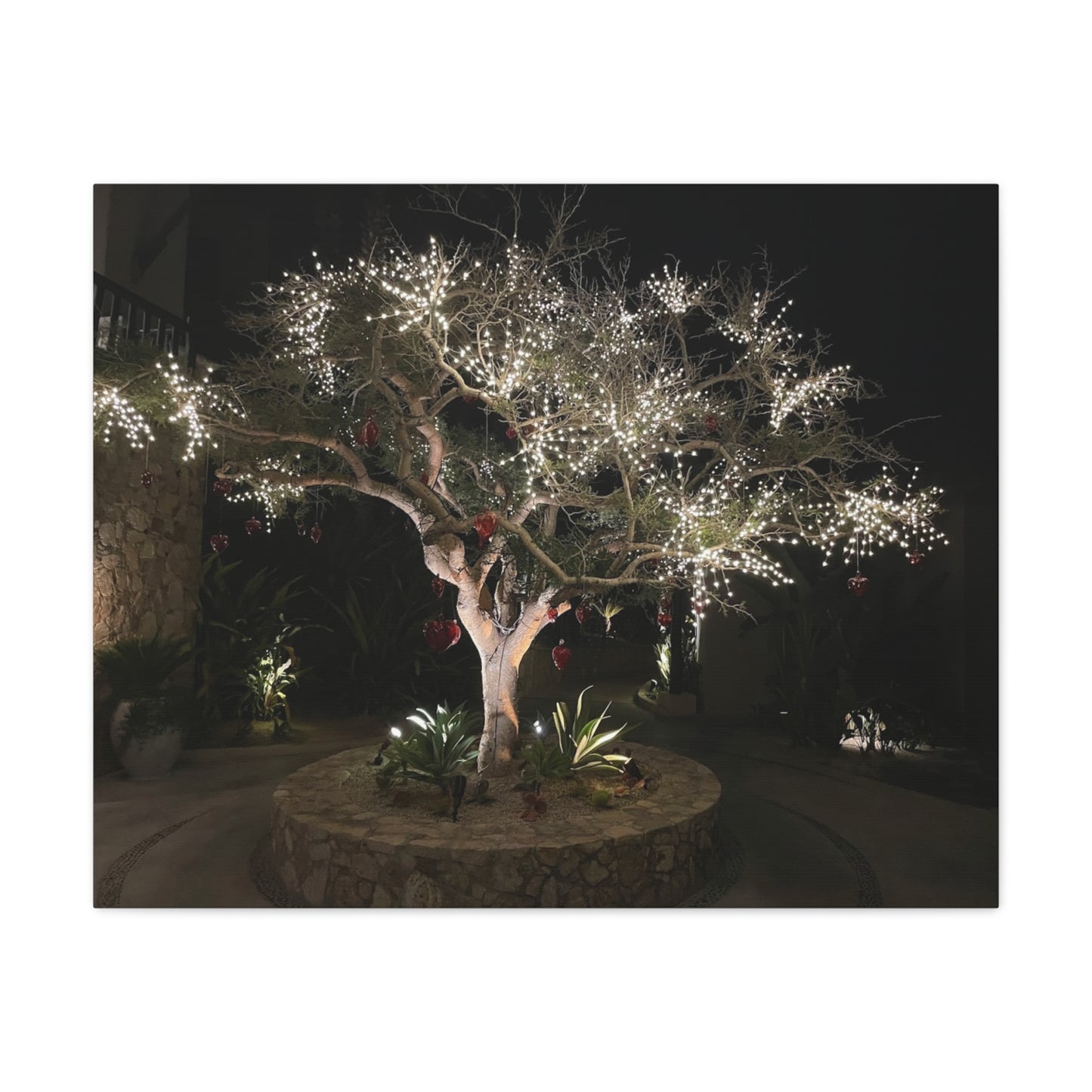 Holiday Canvas Art: Illuminated Tree Wall Decor