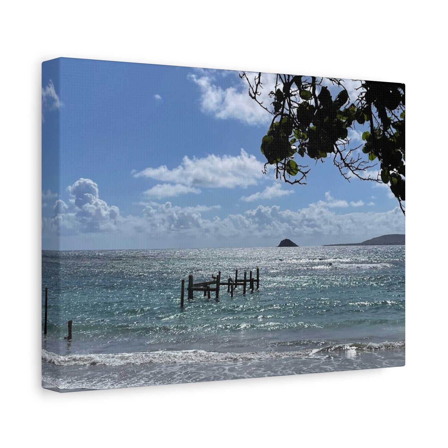 Coastal Serenity Canvas Art - 1.25" Stretched Wall Decor Nevis