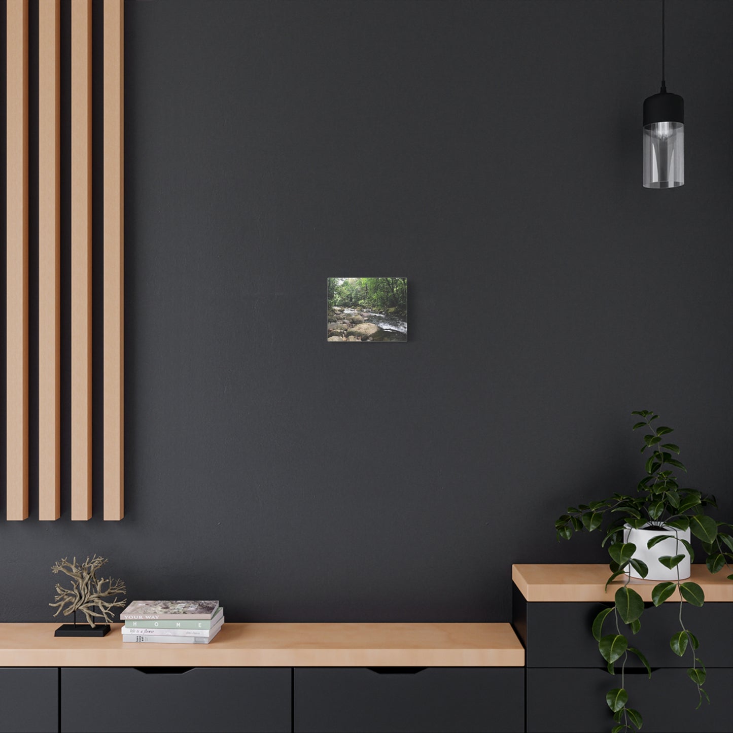 Serene Nature Canvas Wall Art – Tranquil River Landscape, 1.25" Stretched Print