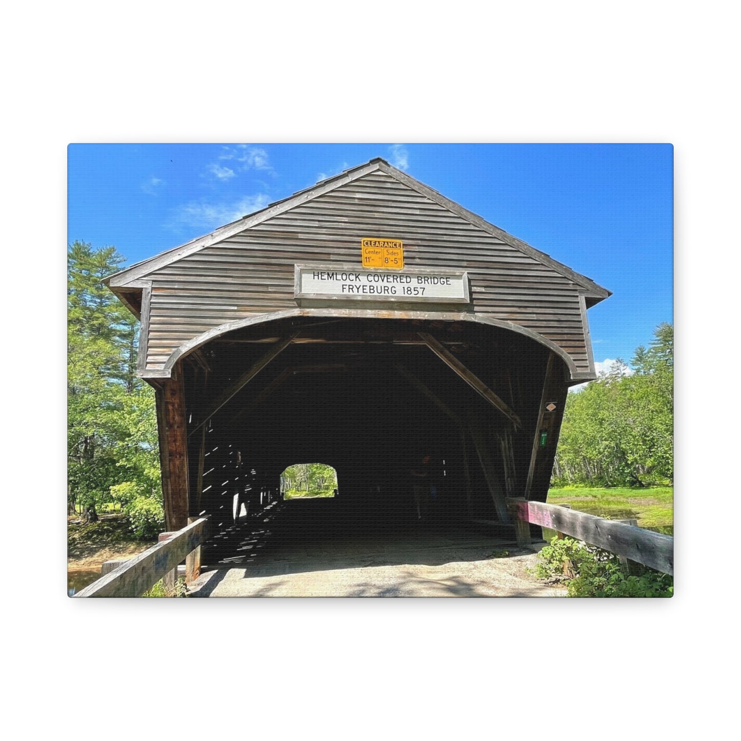 Scenic Covered Bridge Canvas Art – 1.25" Stretched Wall Decor for Nature Lovers