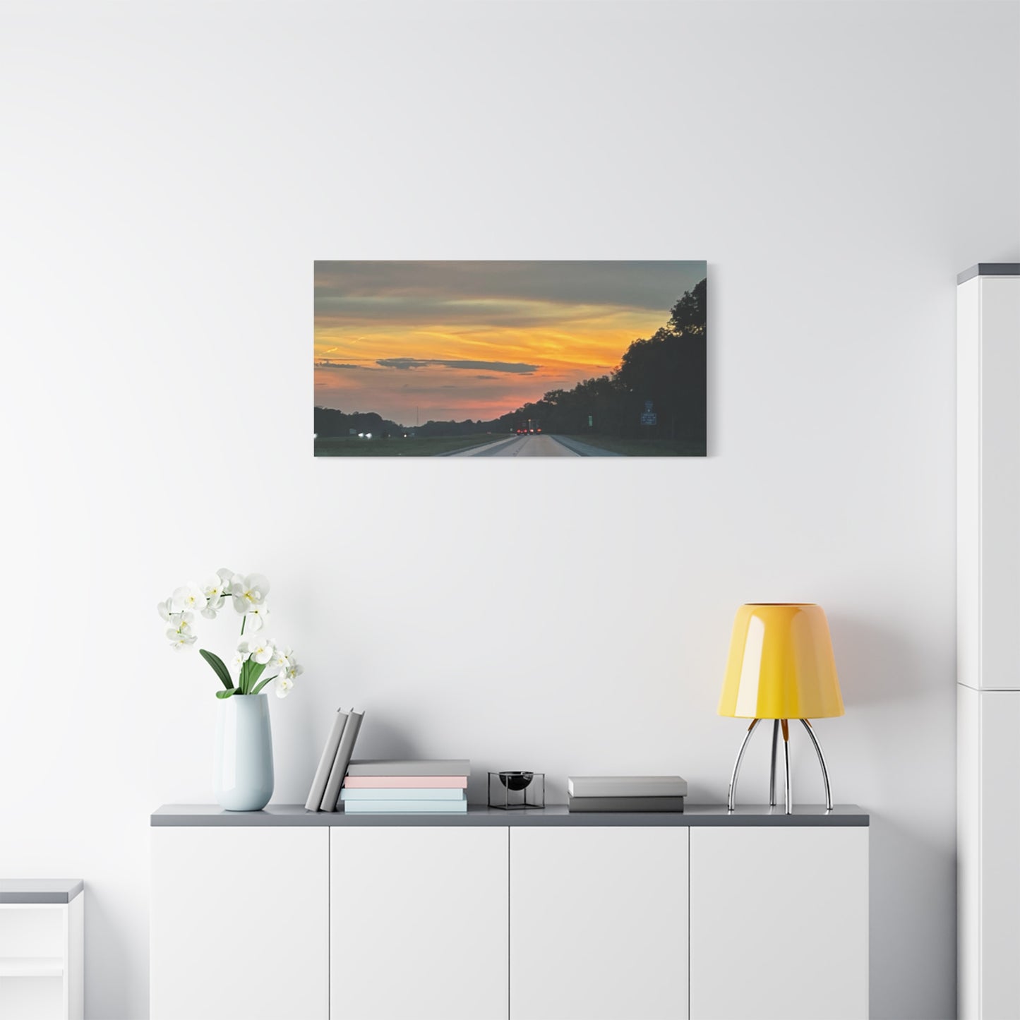 Sunset Roadway Canvas Print - Matte Stretched Artwork