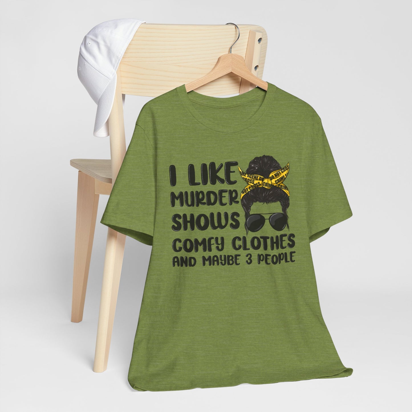 "I Like Murder Shows" Unisex Jersey Tee - Comfy Casual Shirt for True Crime Fans