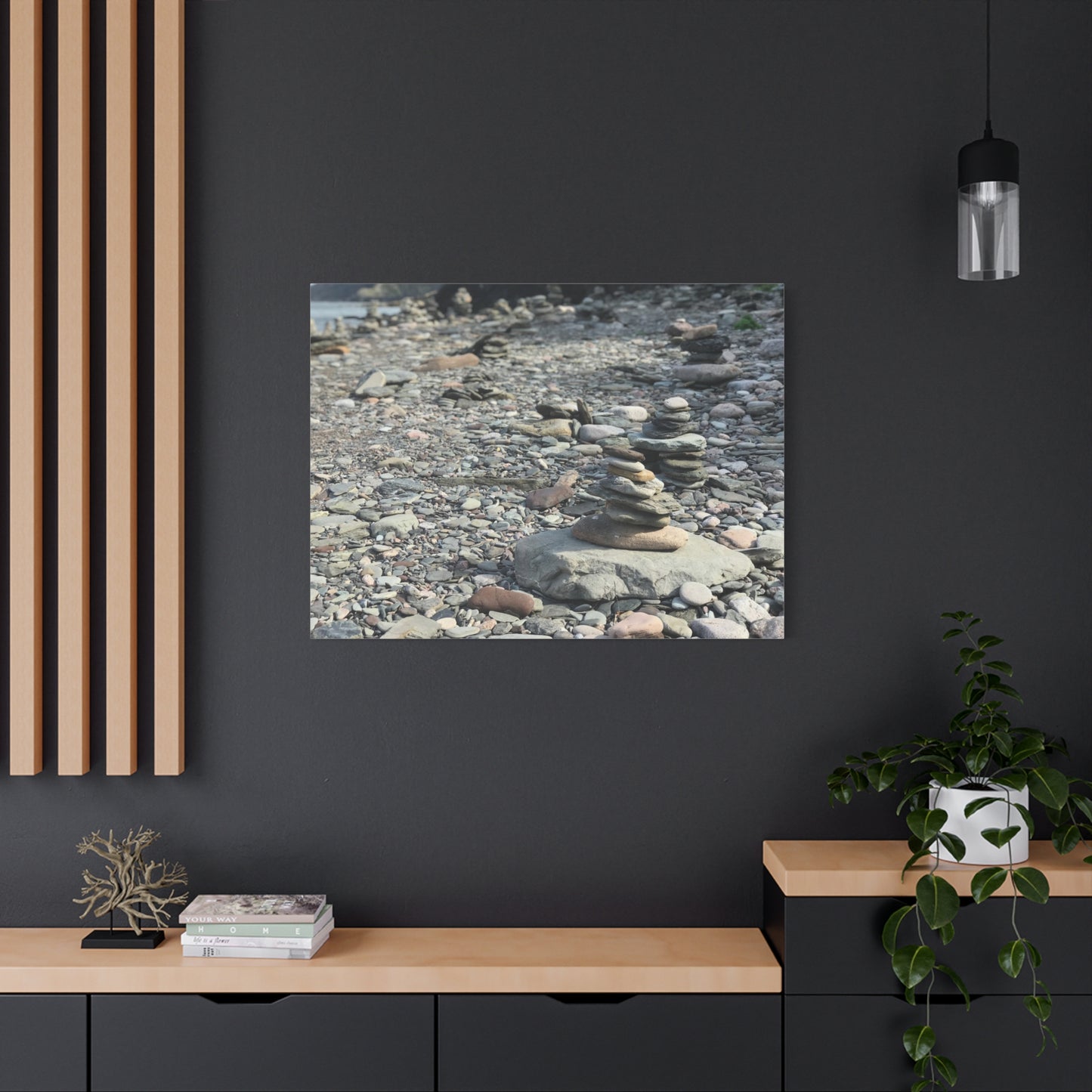 Serene Rock Balancing Canvas Art - 1.25" Matte Stretched Wall Décor