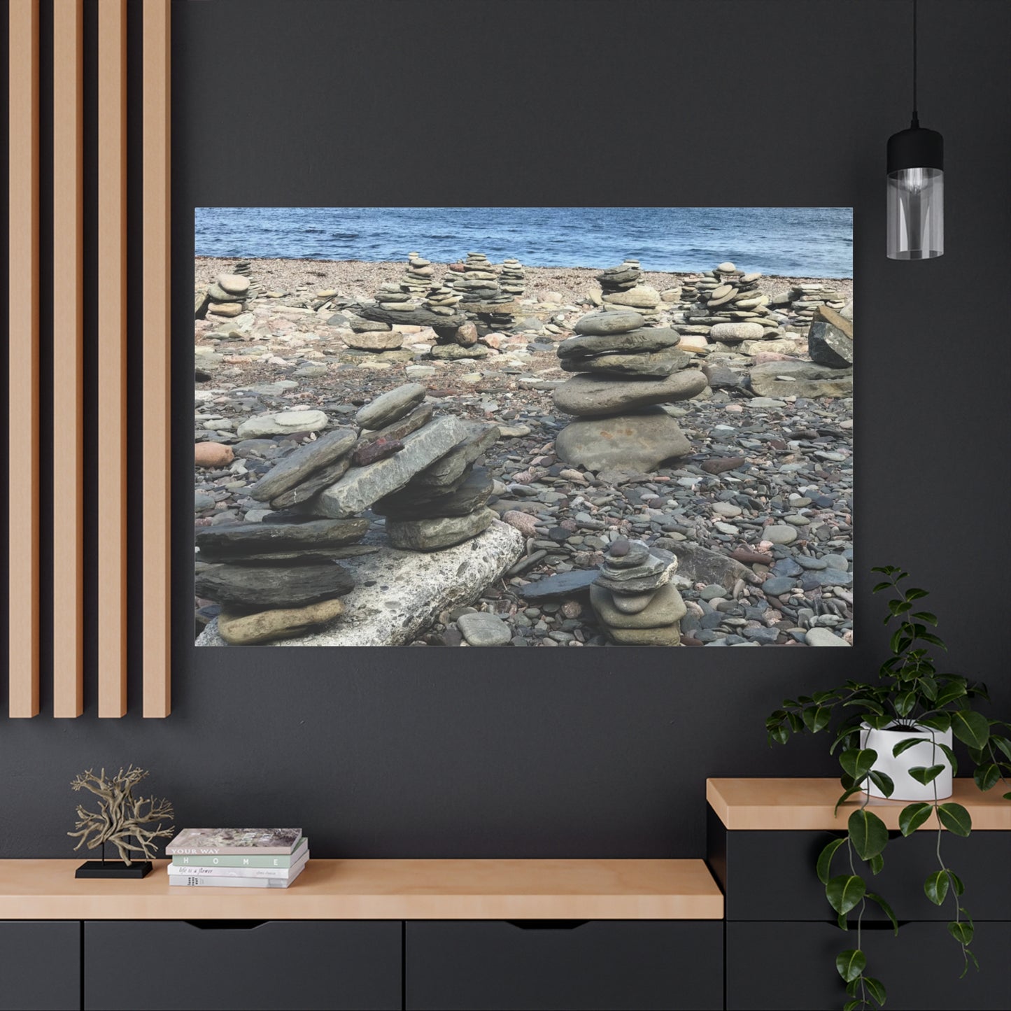 Tranquil Stone Stack Canvas Wall Art, Inspirational Home Decor, Serenity Gift, Nature Photography, Relaxing Living Room Art