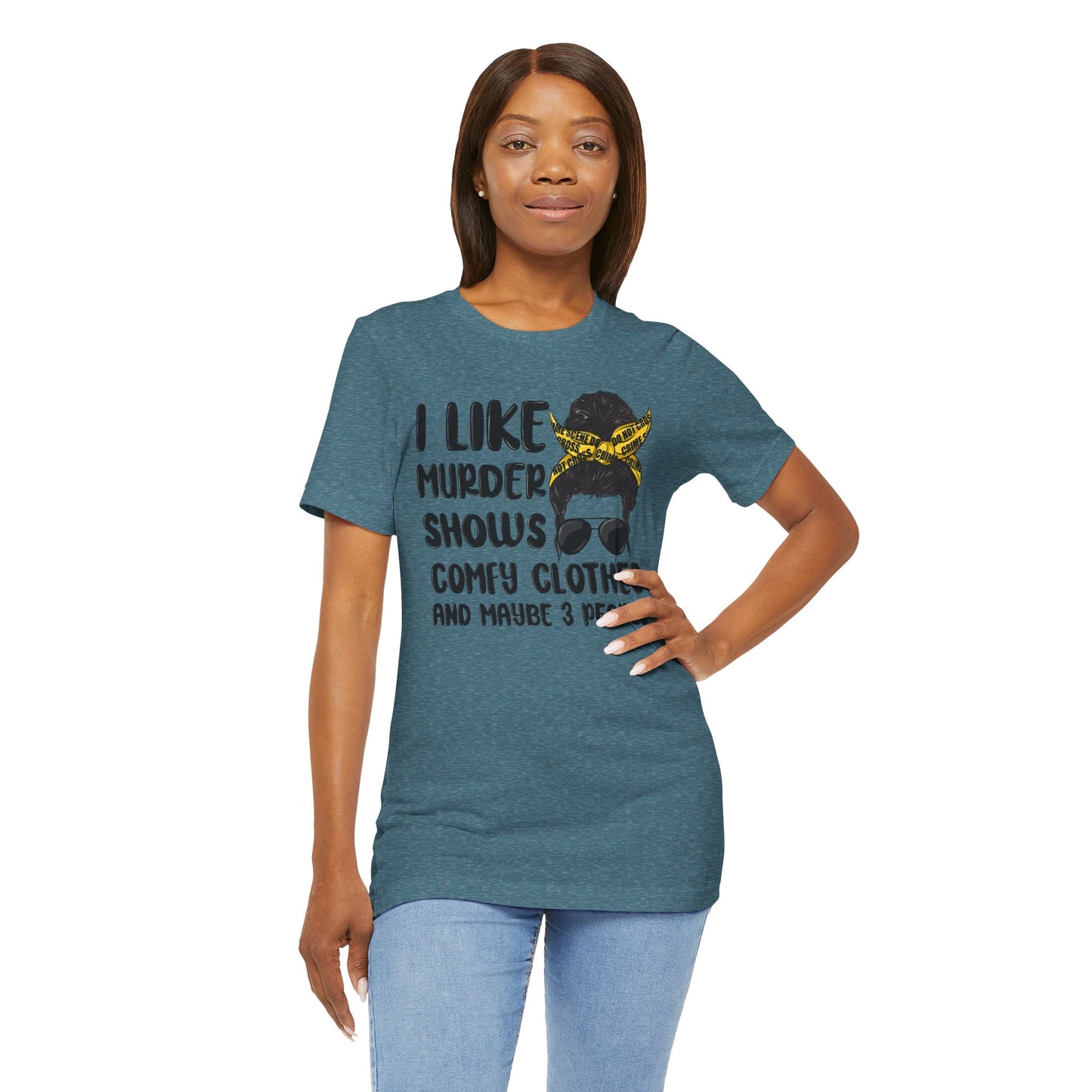 "I Like Murder Shows" Unisex Jersey Tee - Comfy Casual Shirt for True Crime Fans