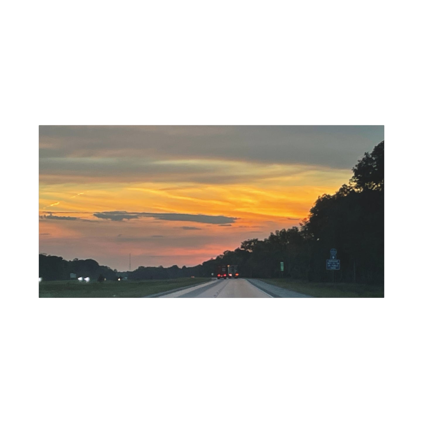 Sunset Roadway Canvas Print - Matte Stretched Artwork