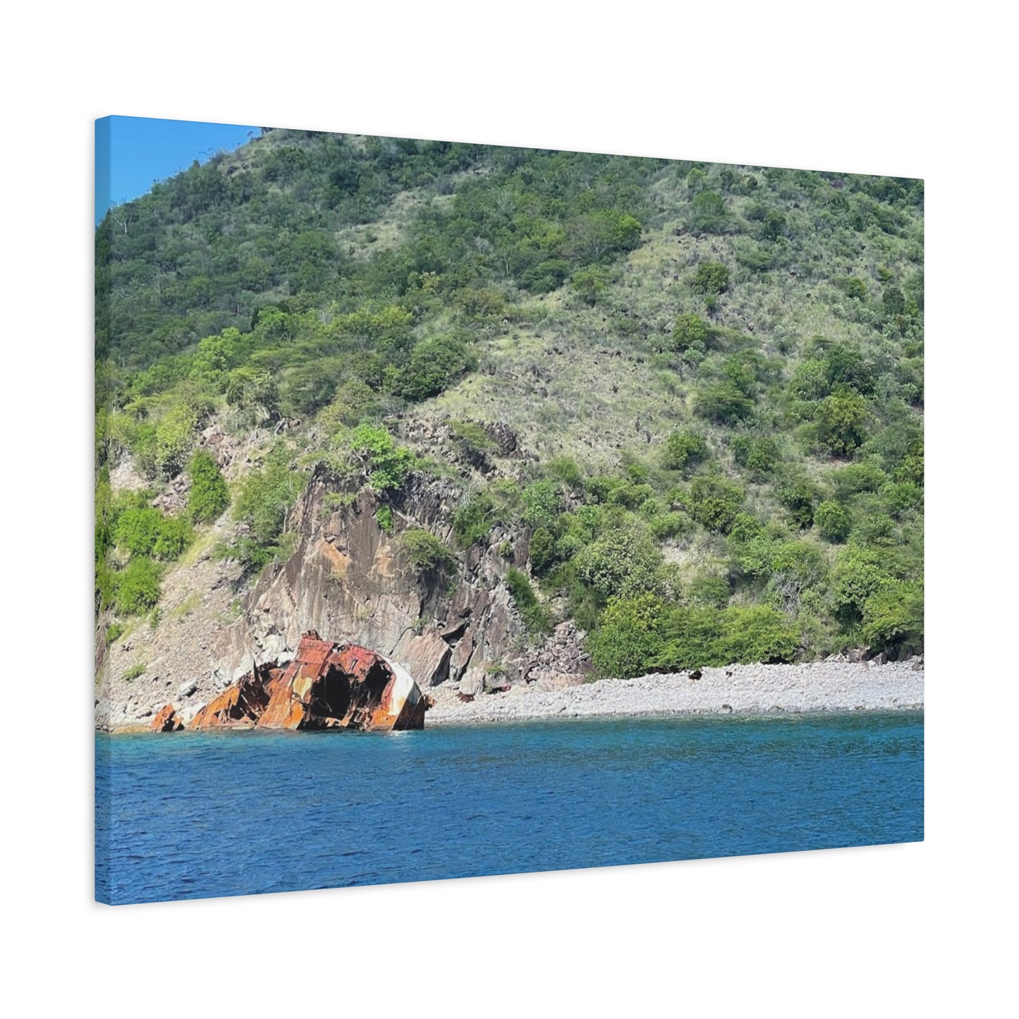 Nature Landscape Canvas Wall Art - Tranquil Seaside View Nevis