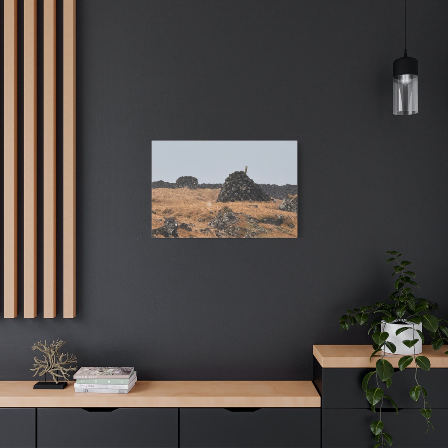 Nature-Inspired Stretched Canvas Art - Tranquil Rock Formation