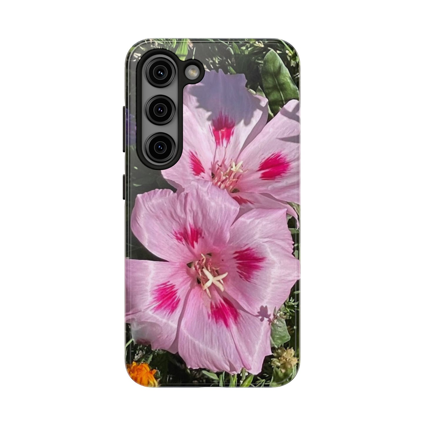 Vibrant Floral Tough Phone Case - Durable Protection with Stunning Pink Flowers