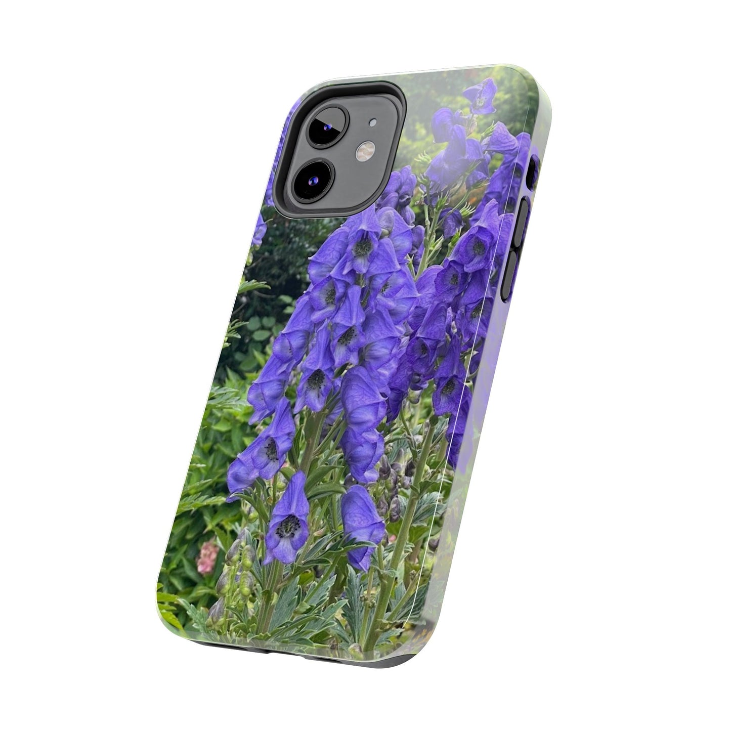 Elegant Floral Tough Phone Case - Purple Aconite Design