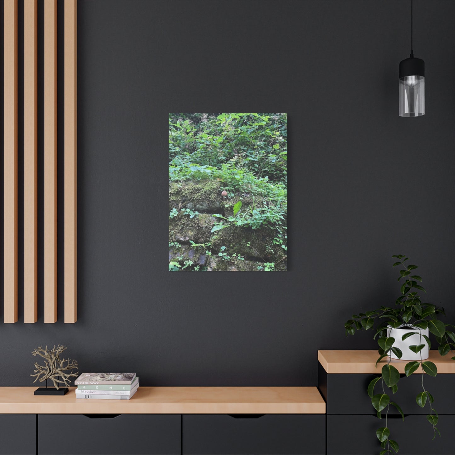 Nature-Inspired Stretched Canvas Print - Rustic Greenery Art for Home Décor