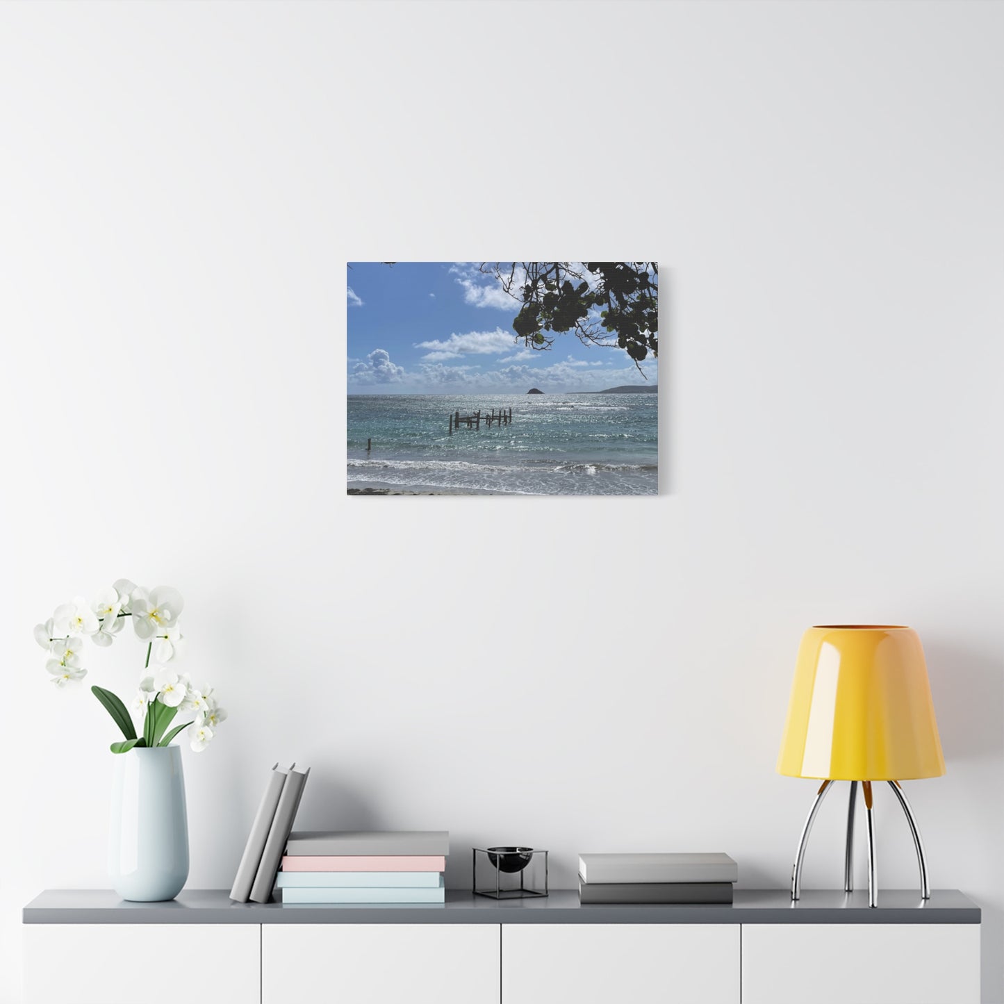 Coastal Serenity Canvas Art - 1.25" Stretched Wall Decor Nevis