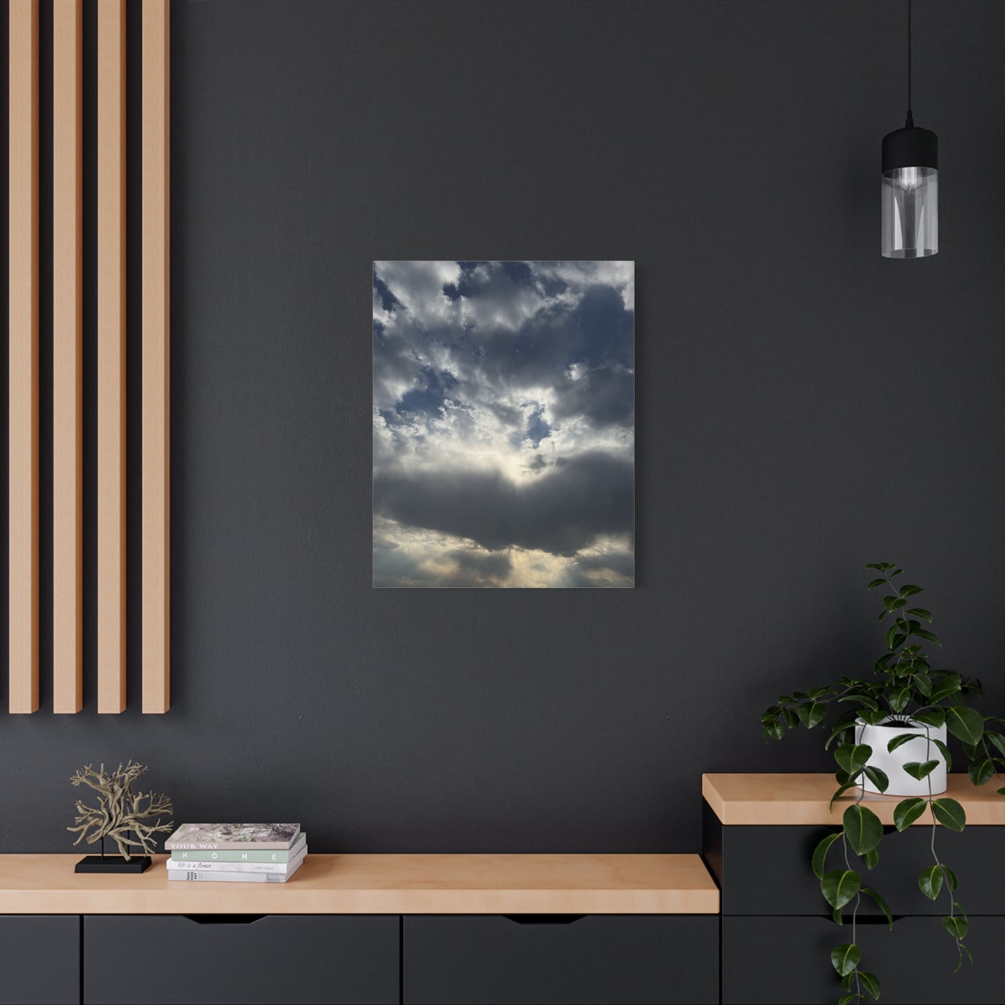 Cloudy Sky Canvas Art - Stretched Matte Wall Decor