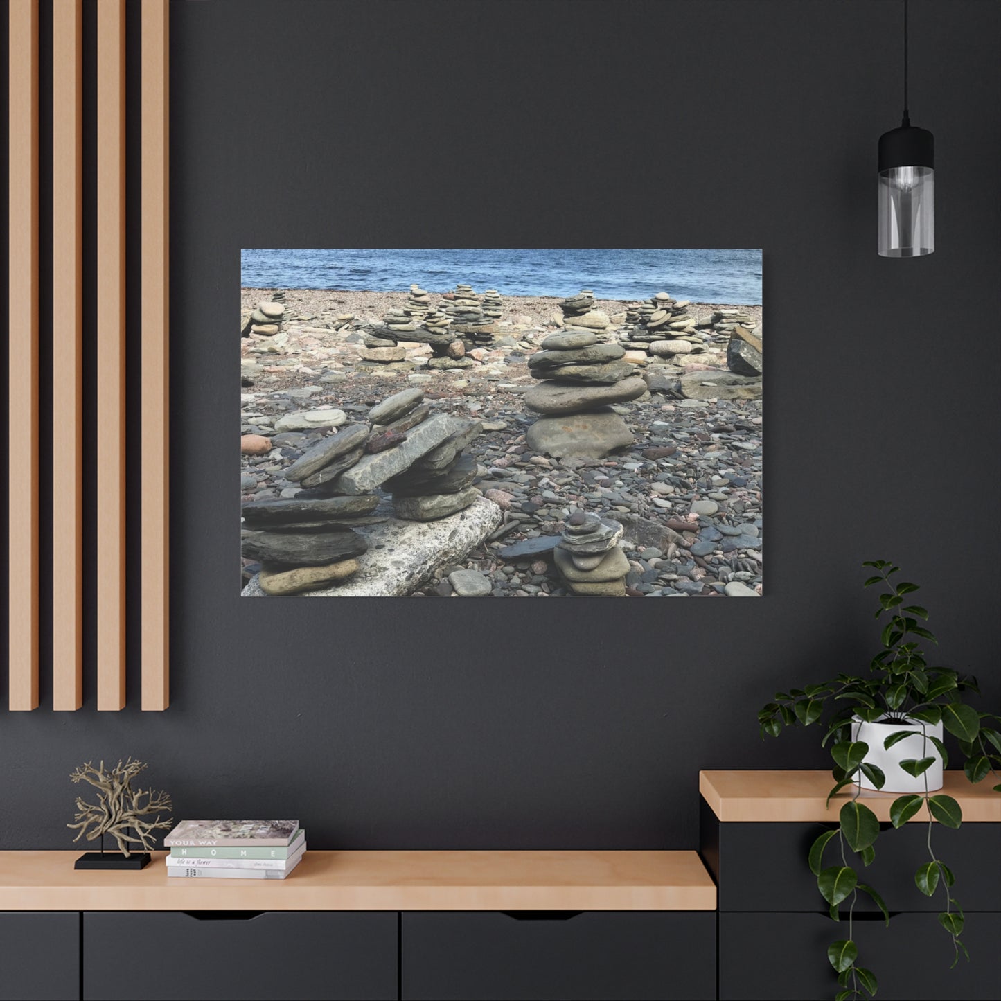 Tranquil Stone Stack Canvas Wall Art, Inspirational Home Decor, Serenity Gift, Nature Photography, Relaxing Living Room Art