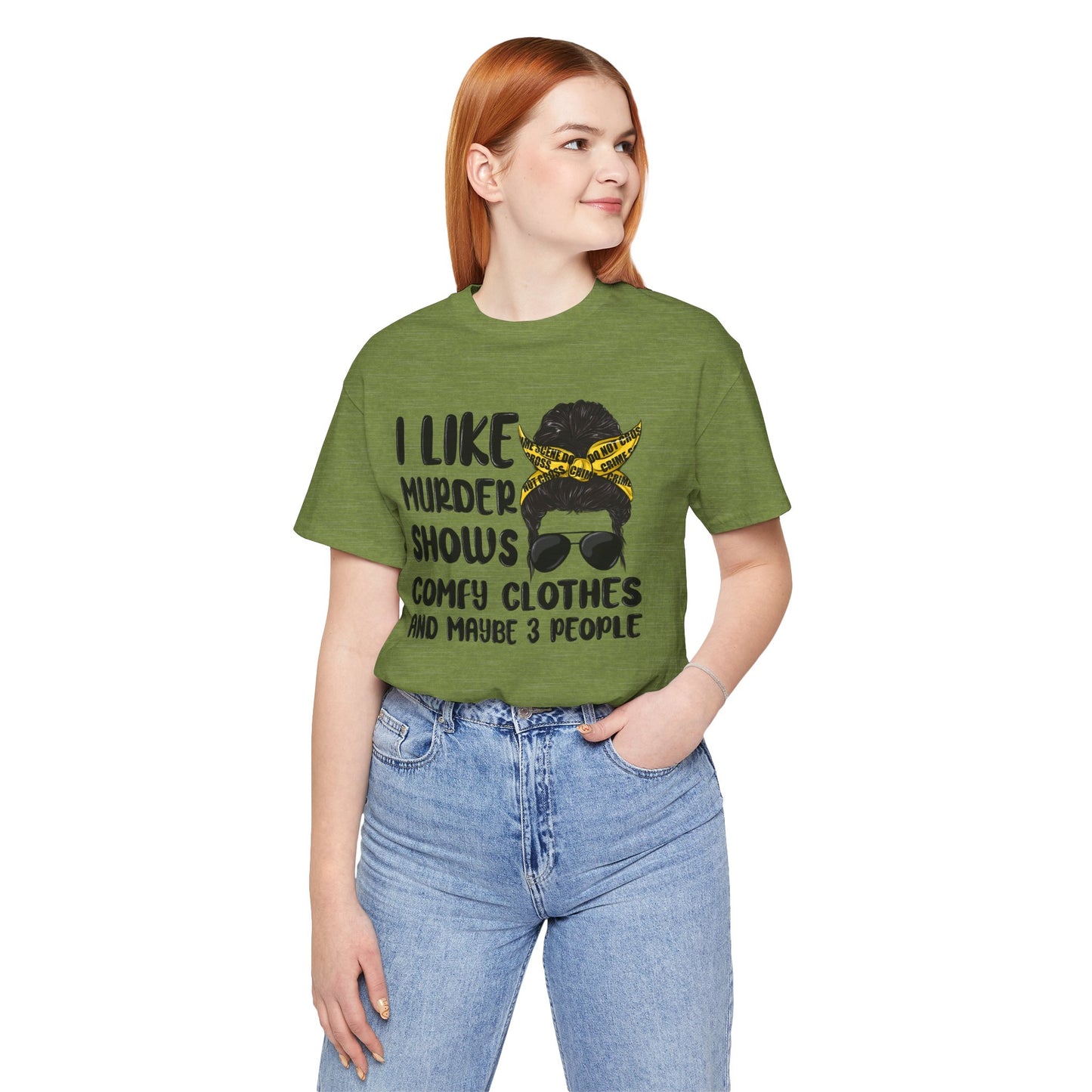 "I Like Murder Shows" Unisex Jersey Tee - Comfy Casual Shirt for True Crime Fans