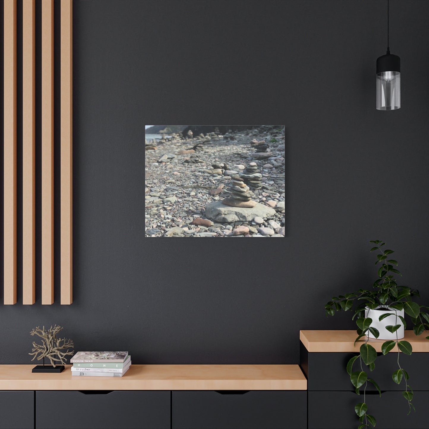 Serene Rock Balancing Canvas Art - 1.25" Matte Stretched Wall Décor