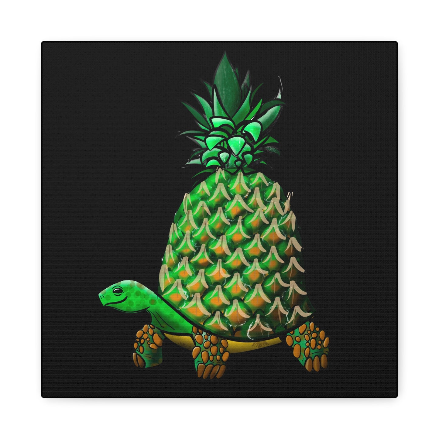 Tropical Turtle Canvas Art - Fun Pineapple Design for Home Décor