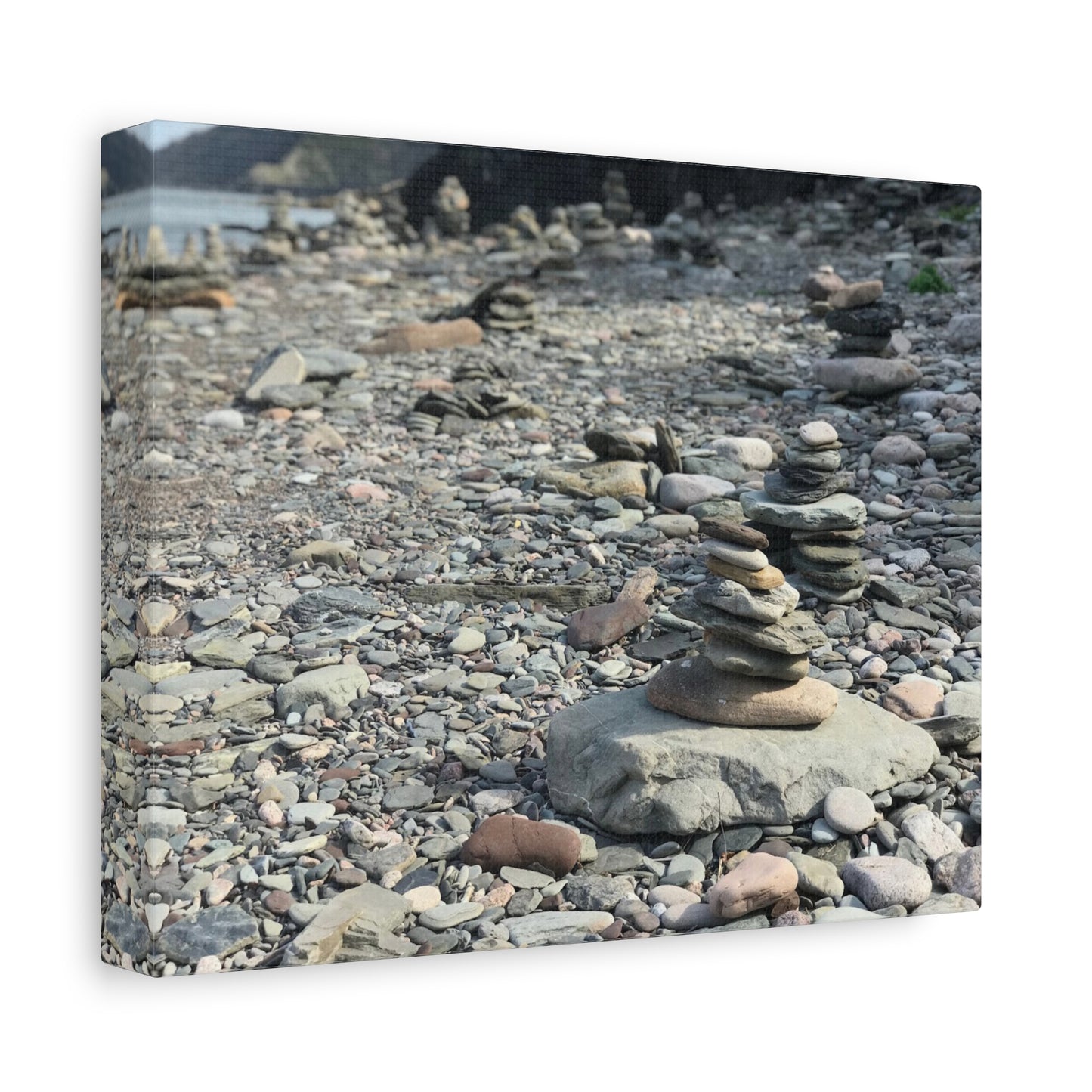 Serene Rock Balancing Canvas Art - 1.25" Matte Stretched Wall Décor