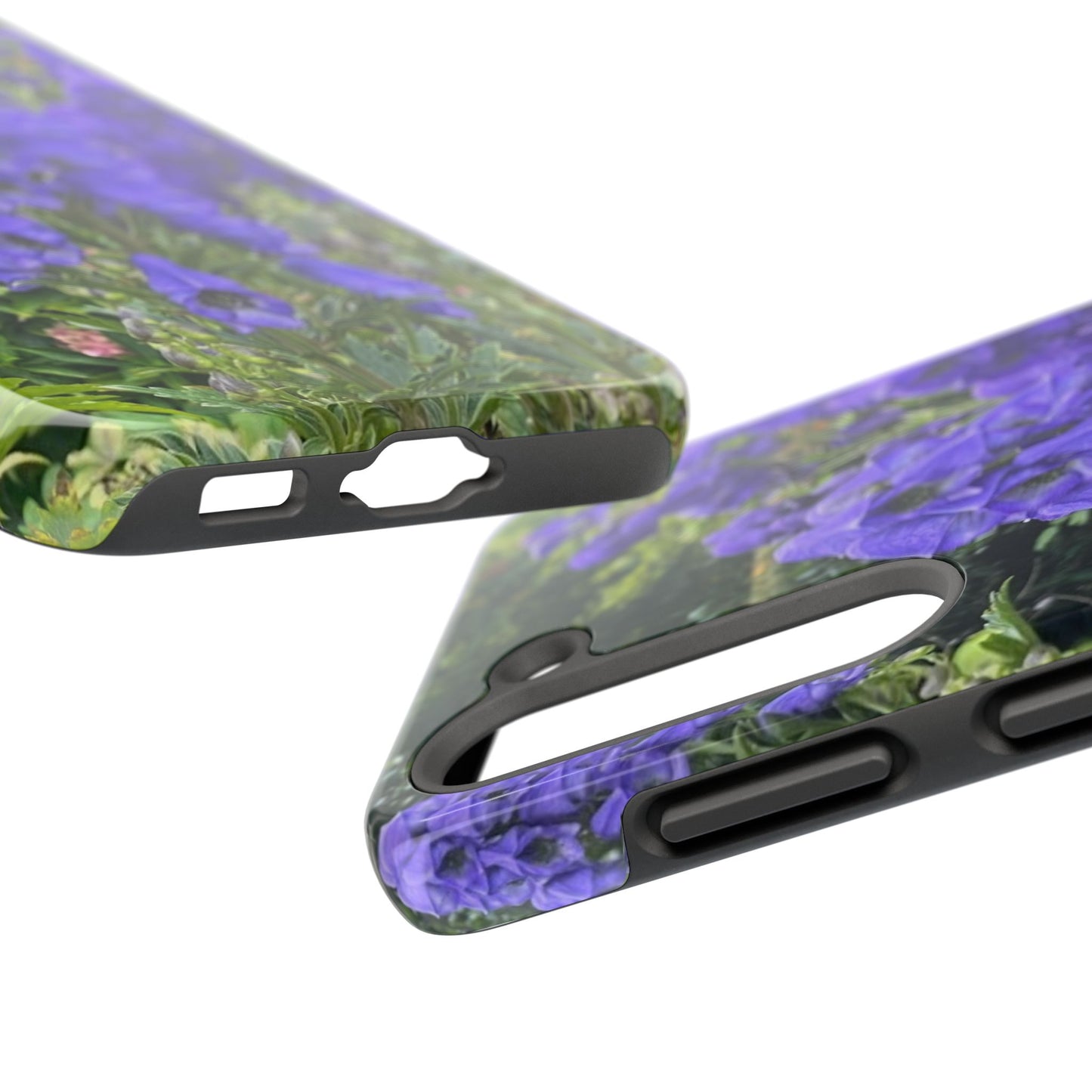 Elegant Floral Tough Phone Case - Purple Aconite Design