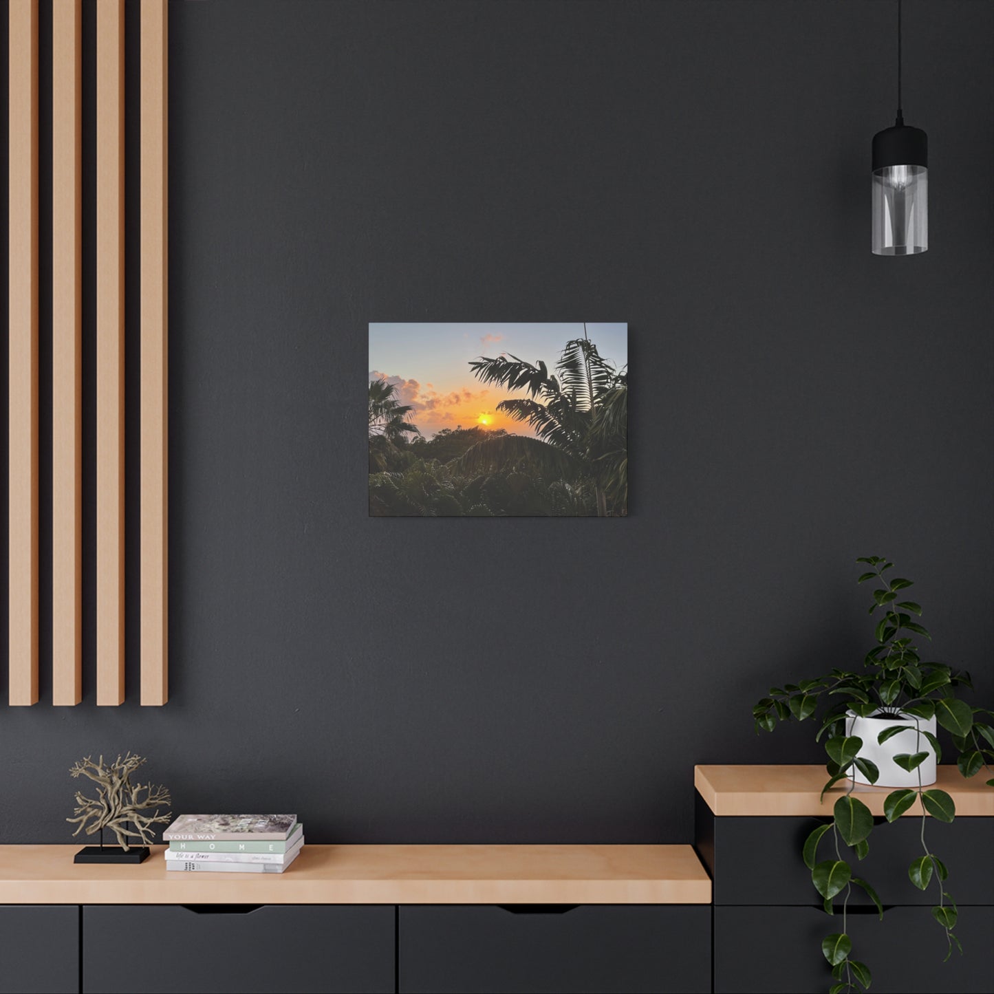 Tropical Sunset Matte Canvas - 12x16 Stretched Wall Art