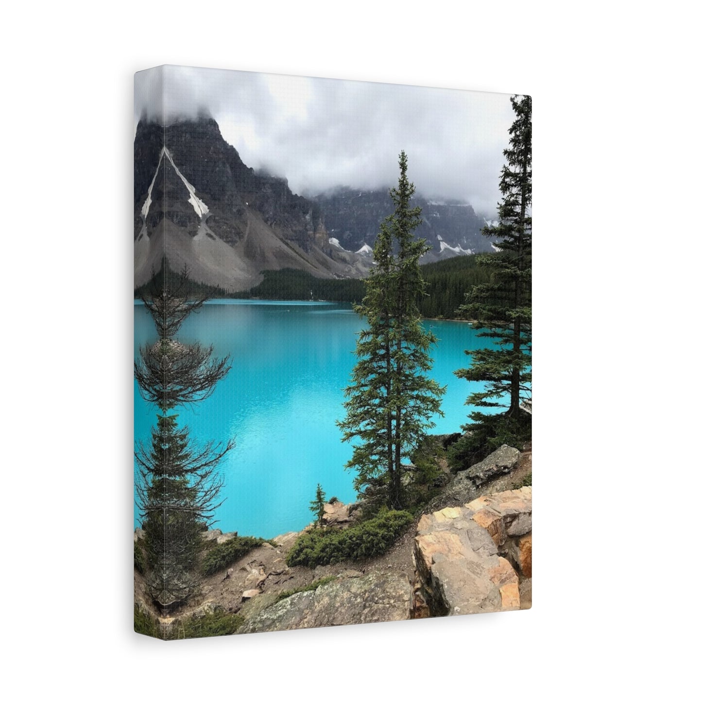Nature Canvas Print - Tranquil Mountain Lake Art for Home Decor
