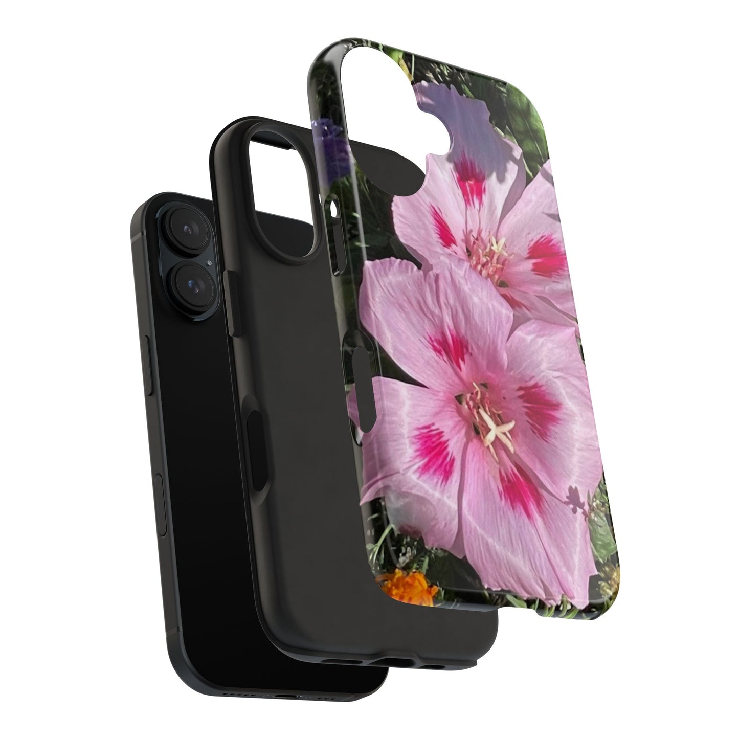 Vibrant Floral Tough Phone Case - Durable Protection with Stunning Pink Flowers