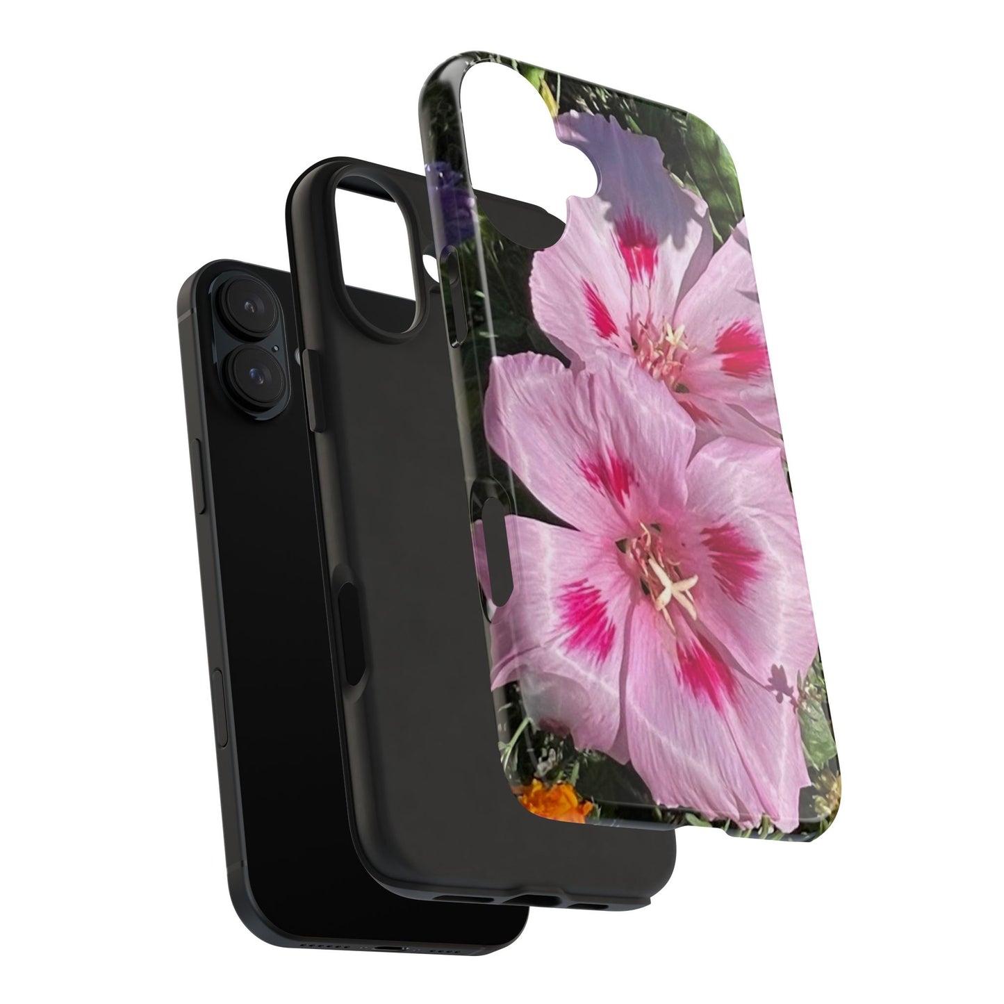 Vibrant Floral Tough Phone Case - Durable Protection with Stunning Pink Flowers