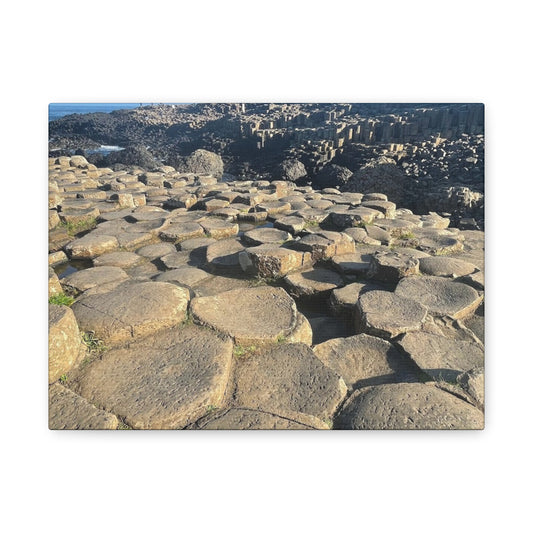 Hexagonal Rock Formation Matte Canvas Wall Art Basalt Columns Ireland