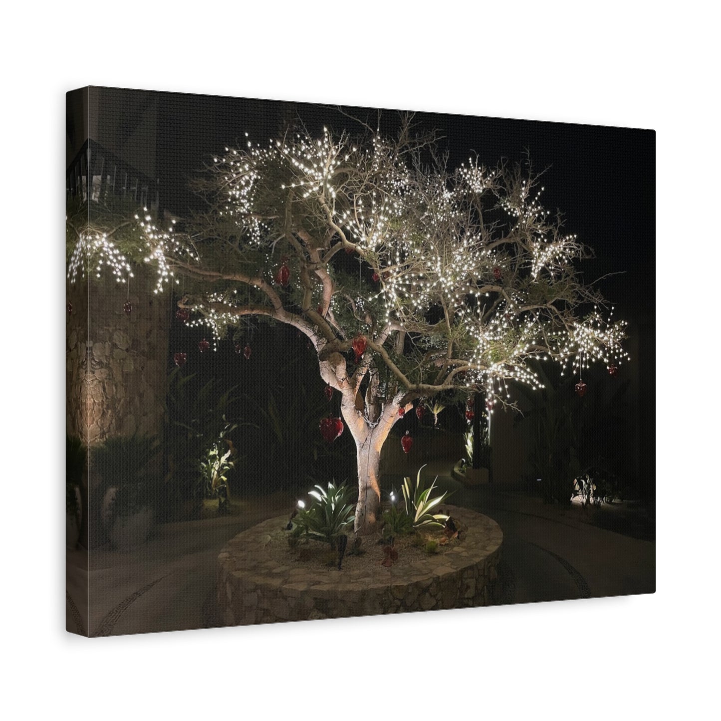 Holiday Canvas Art: Illuminated Tree Wall Decor
