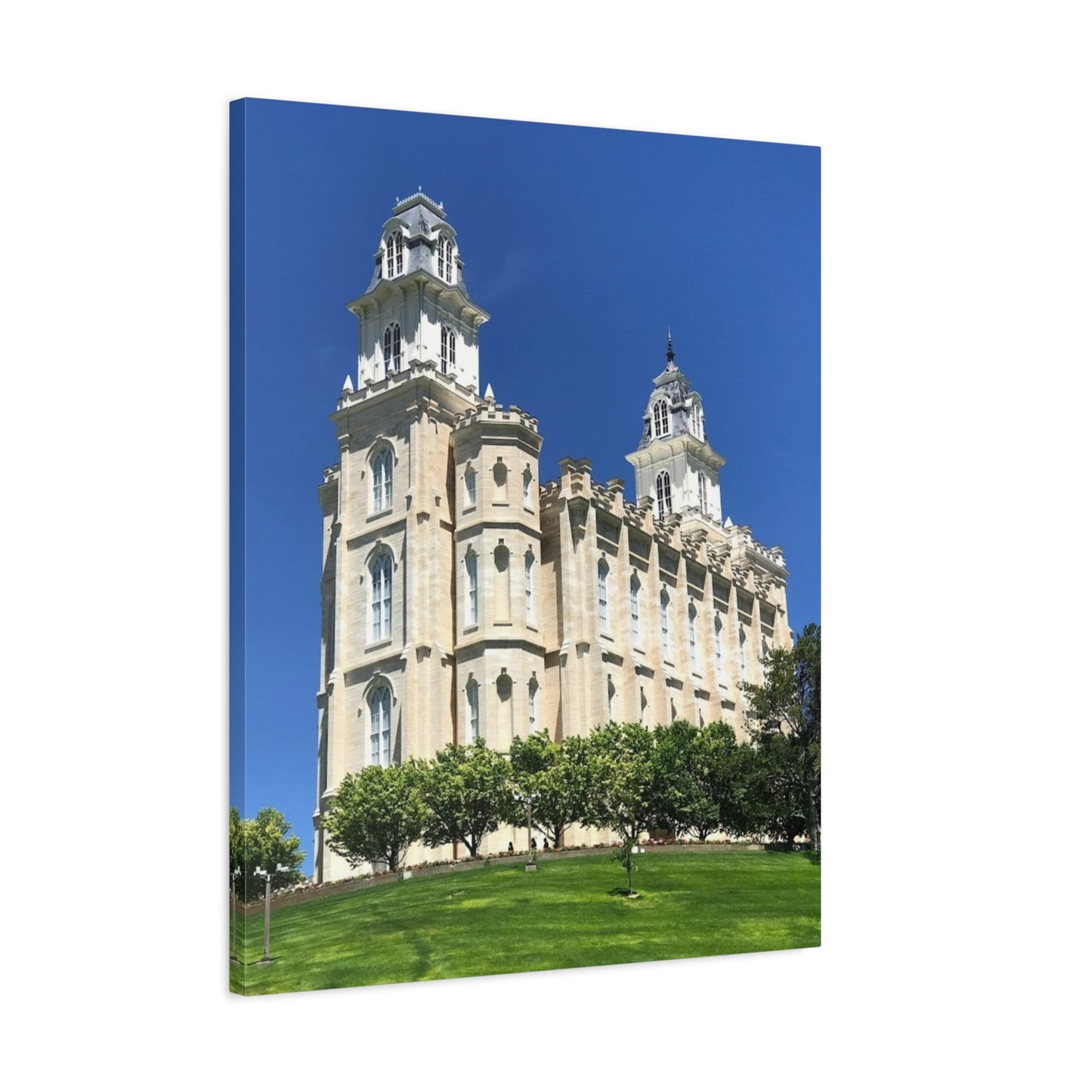 Matte Canvas Wall Art - Beautiful Architectural Print for Home Décor Manti Temple LDS