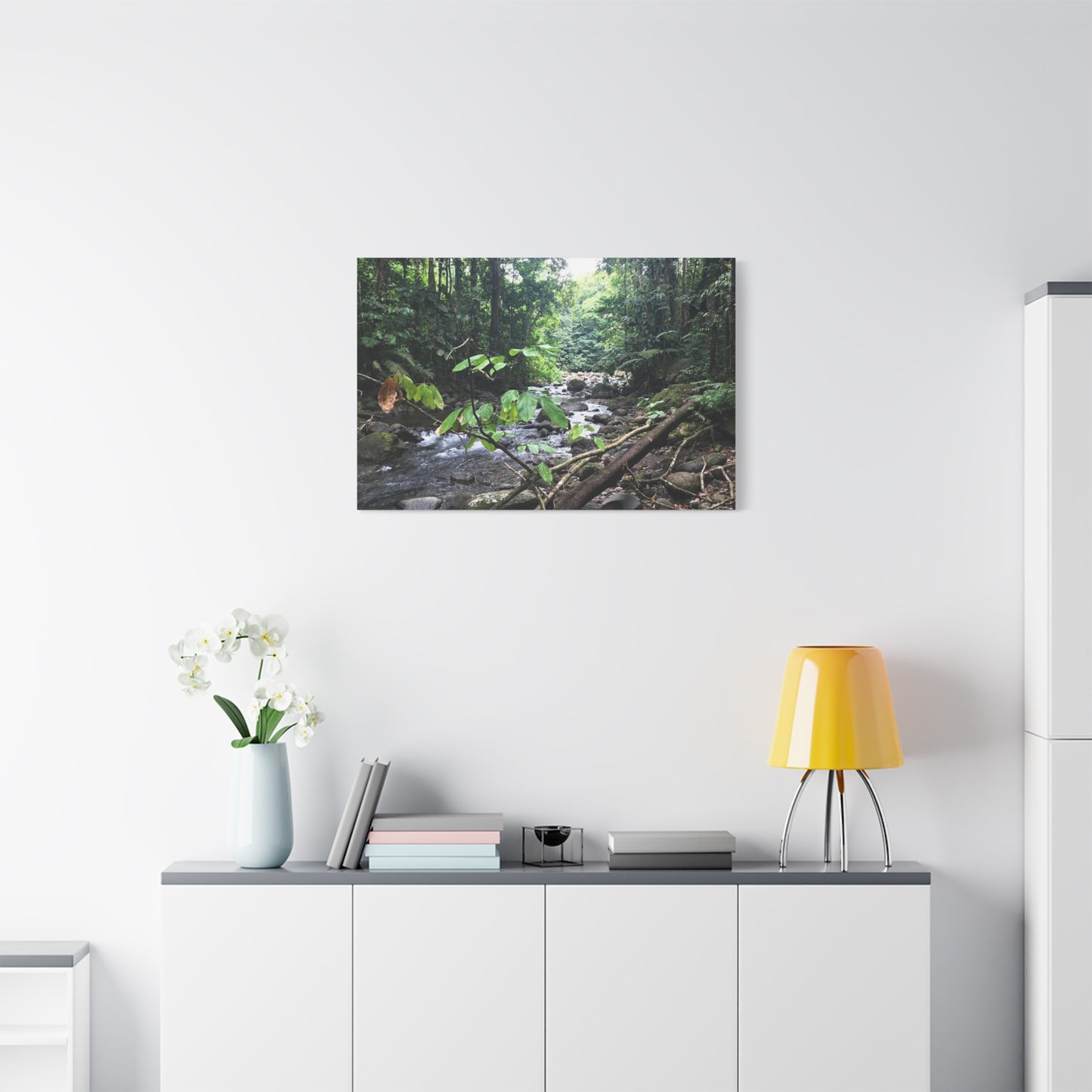 Nature-Inspired Matte Canvas Wall Art - Serene River Scene