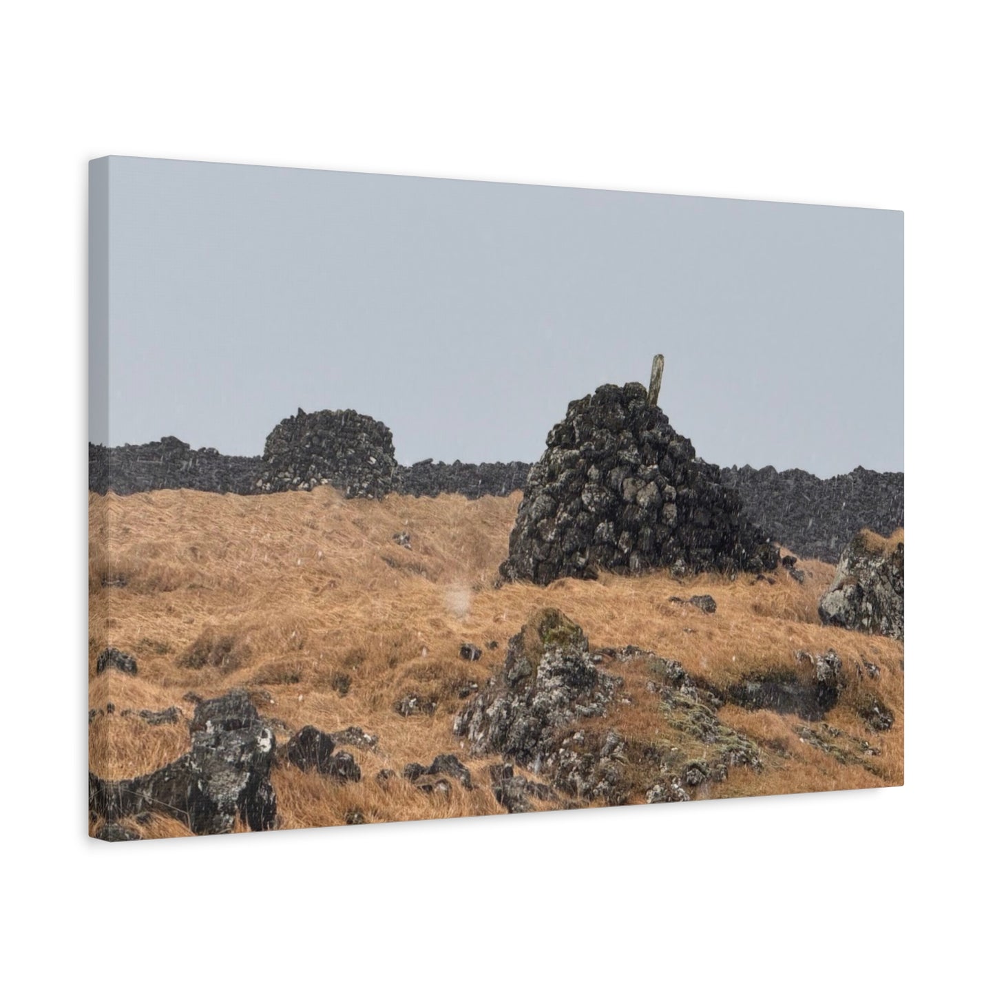Nature-Inspired Stretched Canvas Art - Tranquil Rock Formation