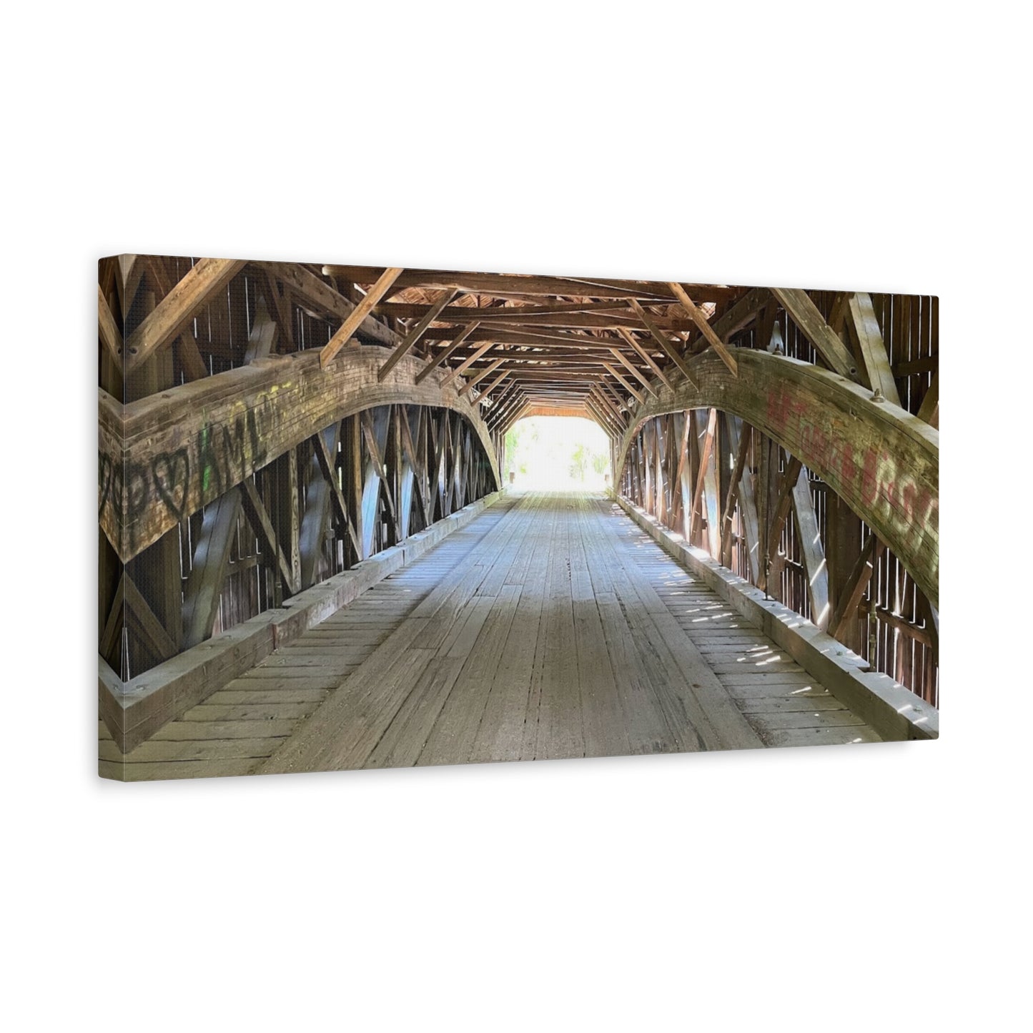 Rustic Wooden Bridge Canvas Print - Stretched Wall Art for Home Decor