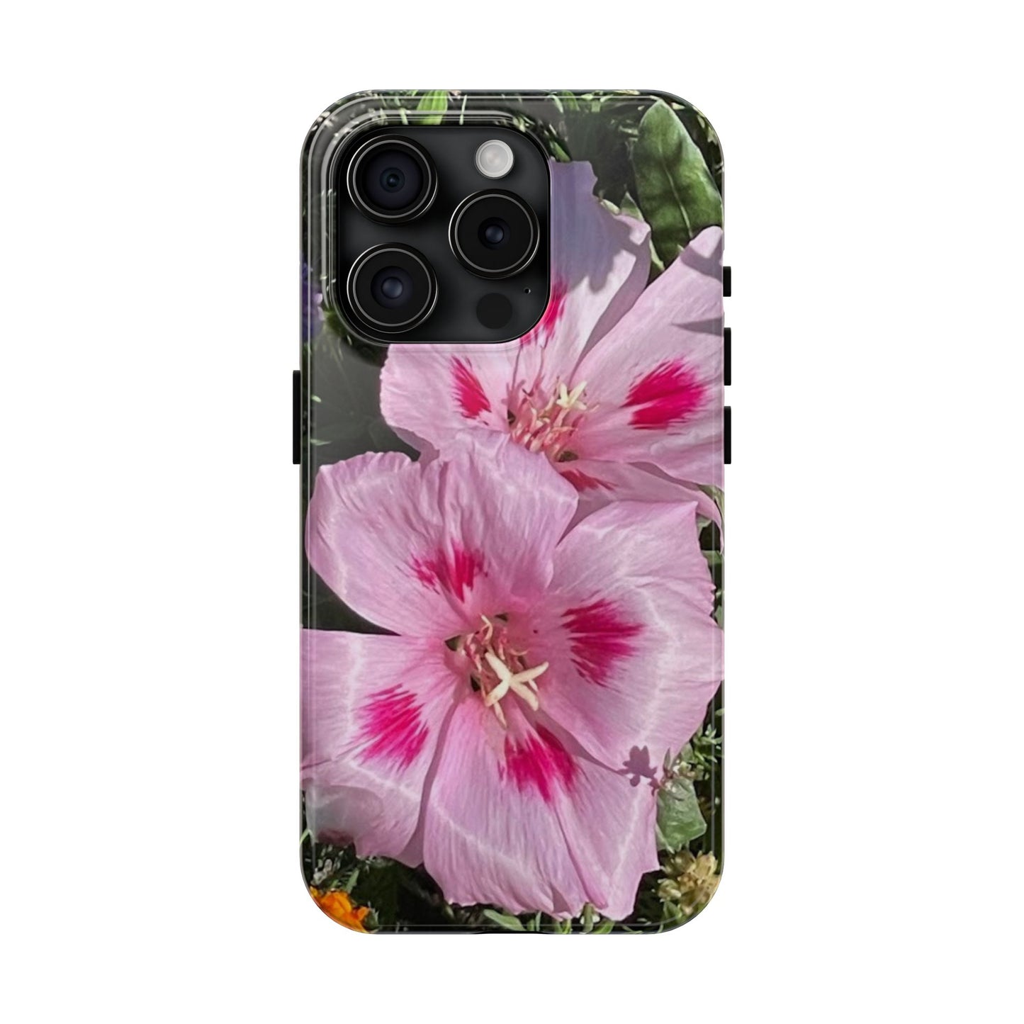 Vibrant Floral Tough Phone Case - Durable Protection with Stunning Pink Flowers