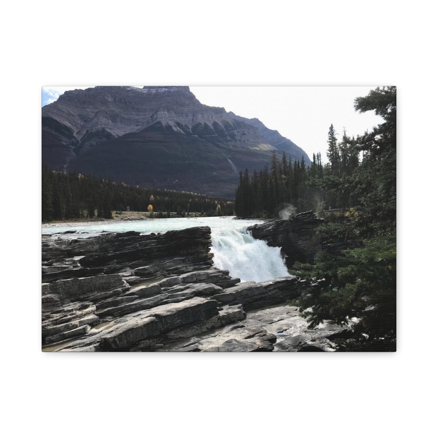Mountain Waterfall Canvas Art - Stretched Wall Decor for Nature Lovers