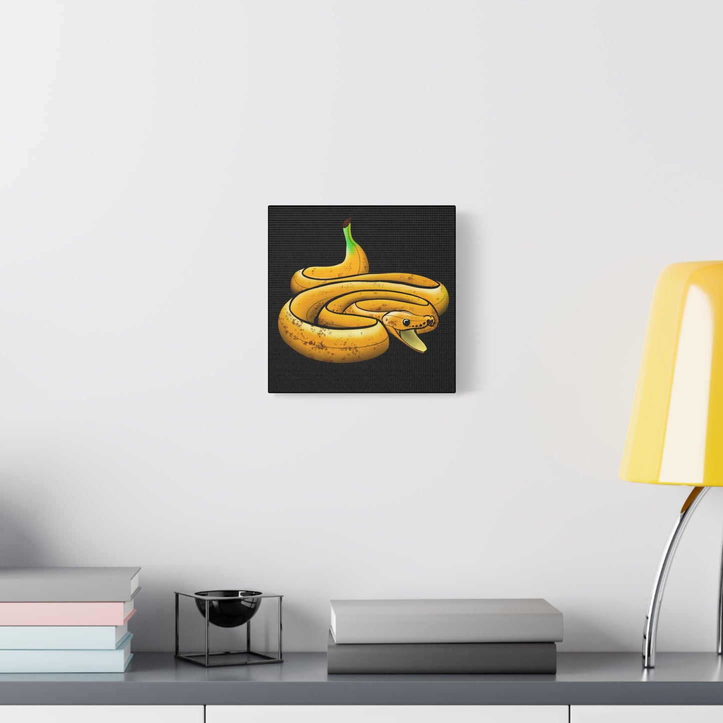 Funny Banana Snake Canvas Art - Quirky Home Decor for Animal Lovers