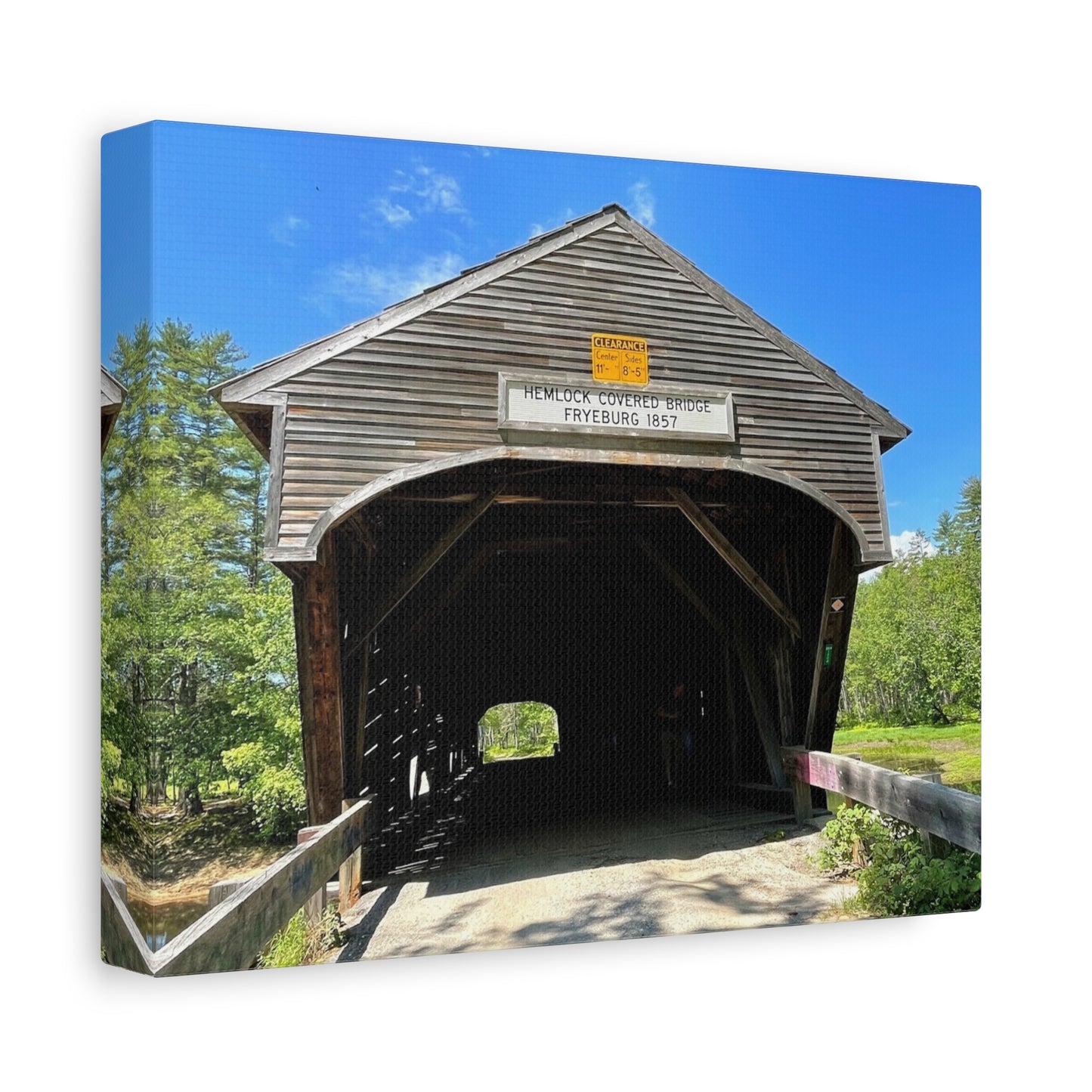 Scenic Covered Bridge Canvas Art – 1.25" Stretched Wall Decor for Nature Lovers