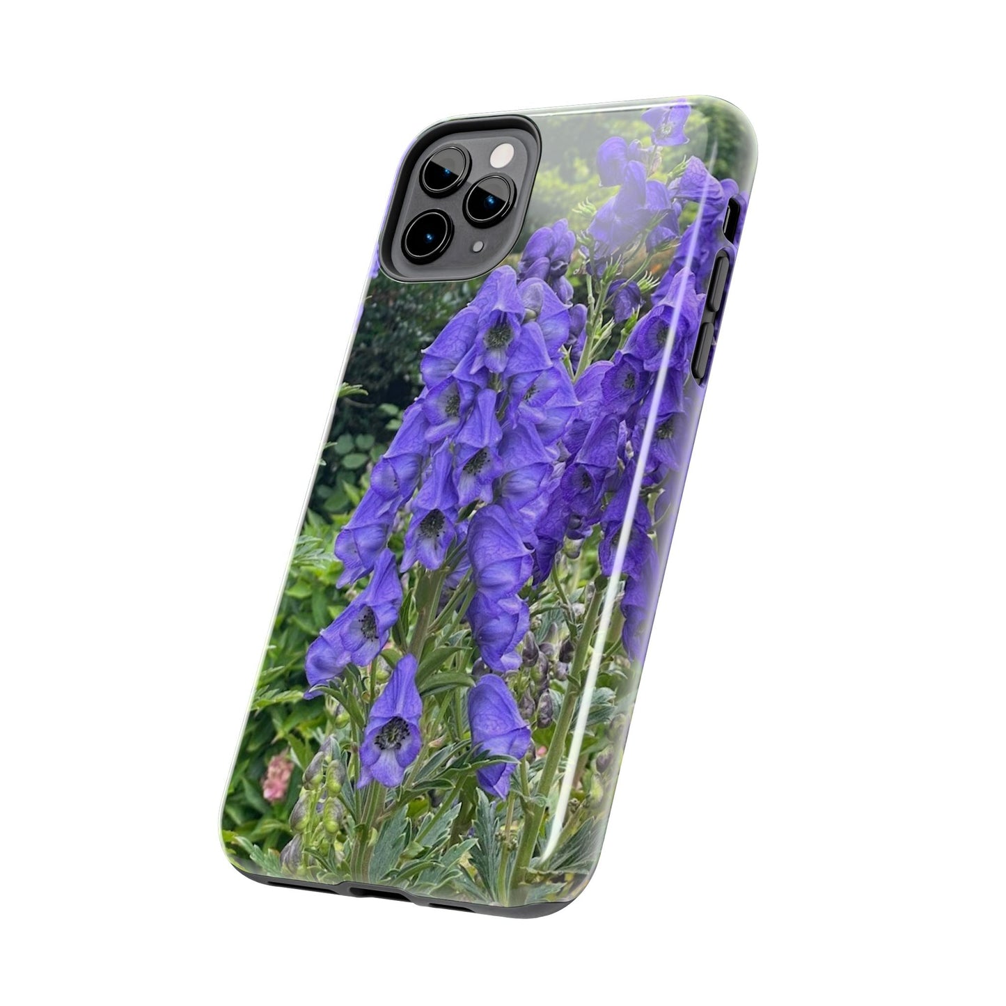 Elegant Floral Tough Phone Case - Purple Aconite Design