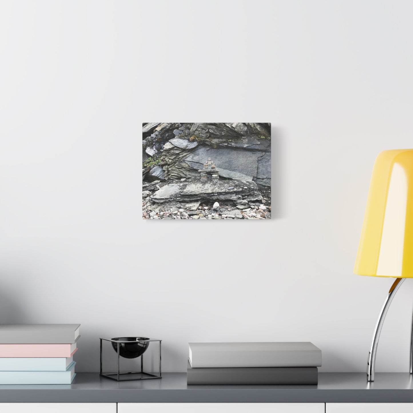 Nature-Inspired Stretched Canvas Art - Tranquil Rock Tower Design