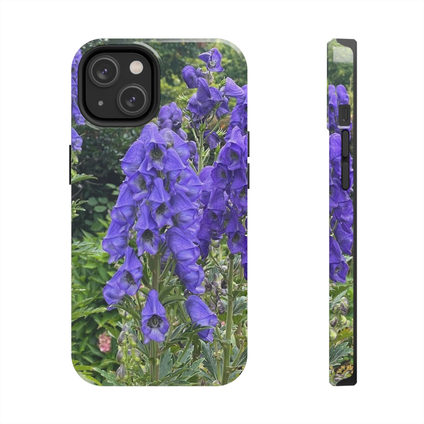 Elegant Floral Tough Phone Case - Purple Aconite Design