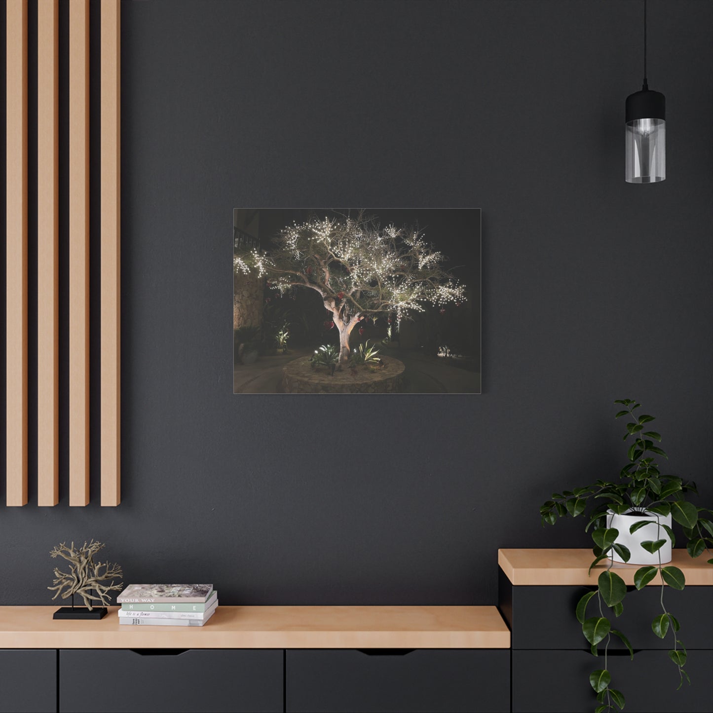 Holiday Canvas Art: Illuminated Tree Wall Decor