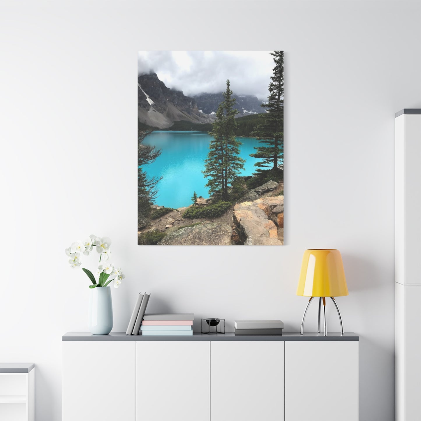 Nature Canvas Print - Tranquil Mountain Lake Art for Home Decor