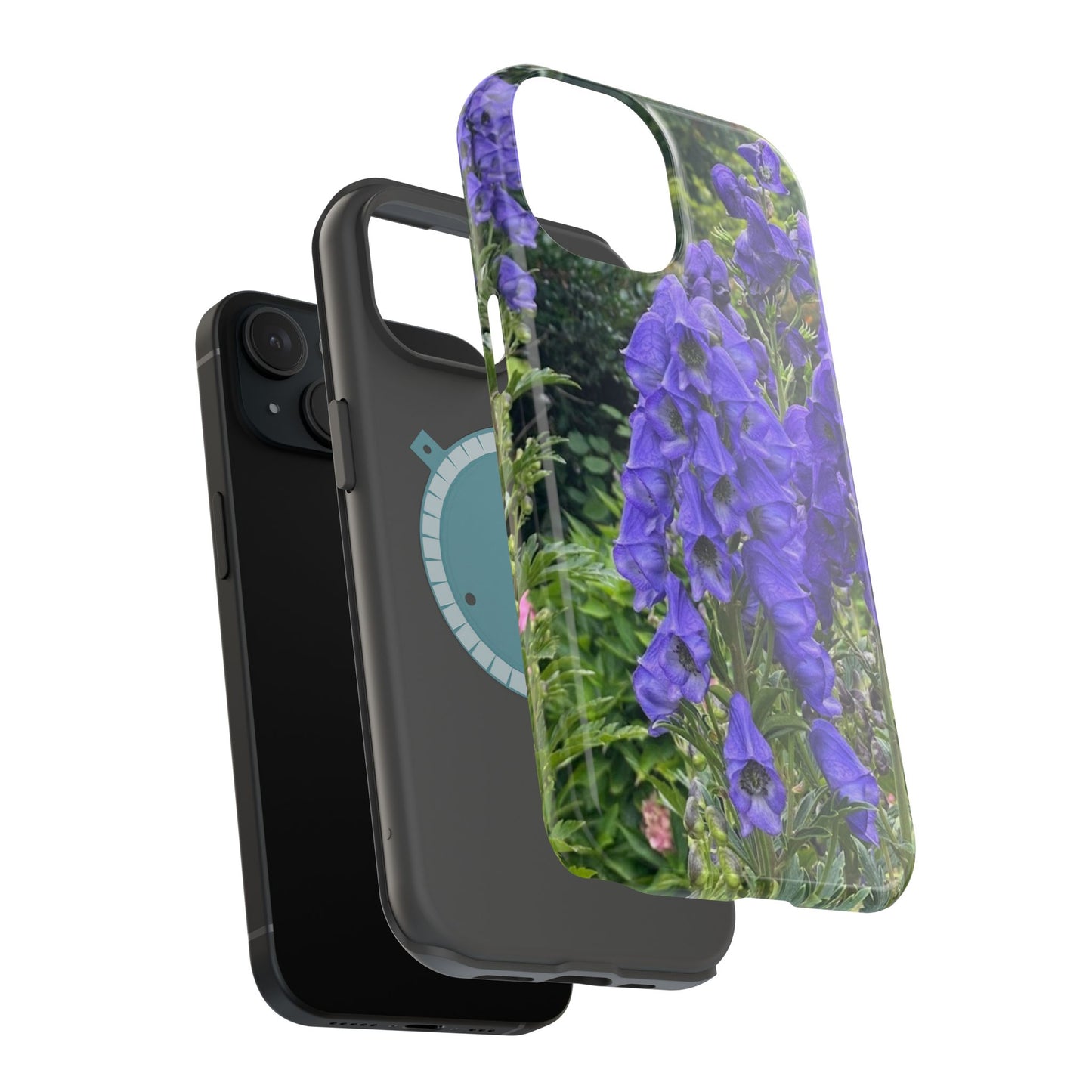 Floral Magnetic Tough Case - Vibrant Purple Flower Design for Resilience and Style